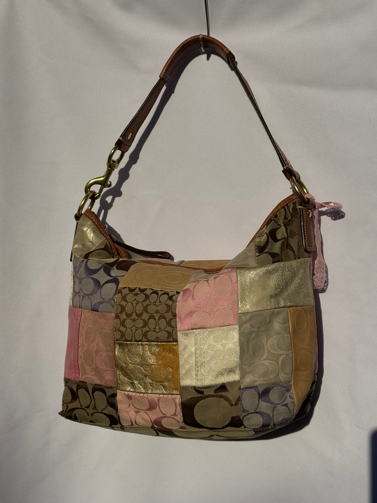 Vintage coach patchwork shoulder bag