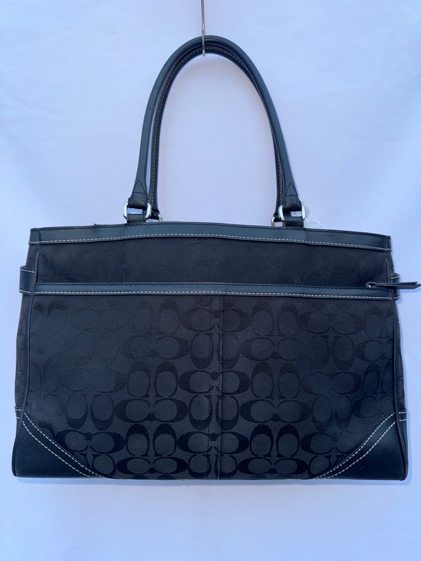 Vintage Black Monogram Black Tote Bag