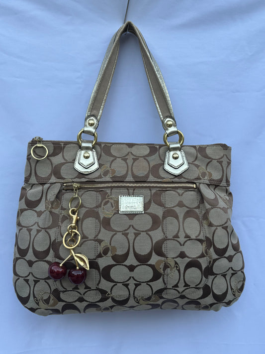 Vintage Monogram Brown Coach Tote Bag