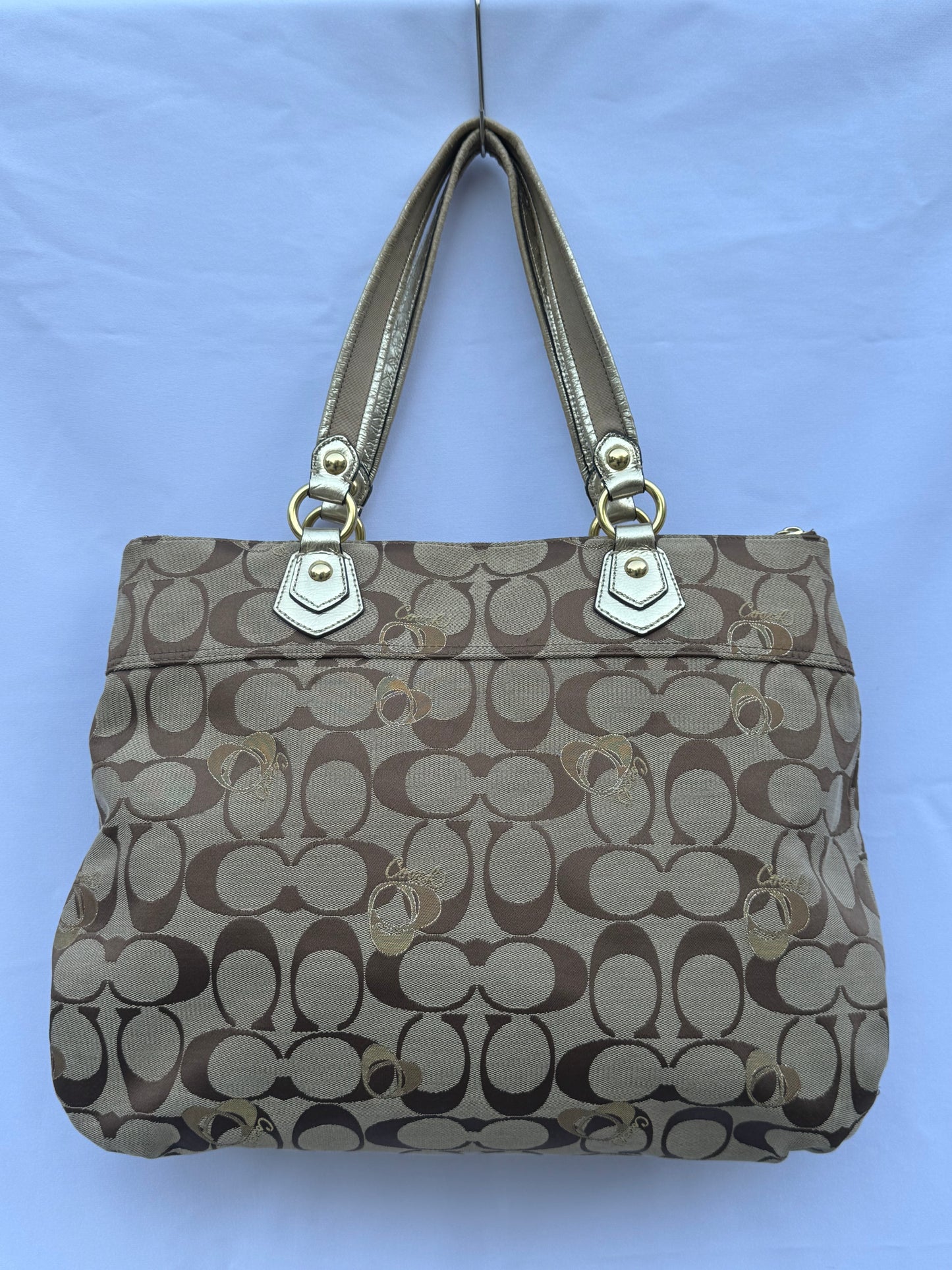 Vintage Monogram Brown Coach Tote Bag