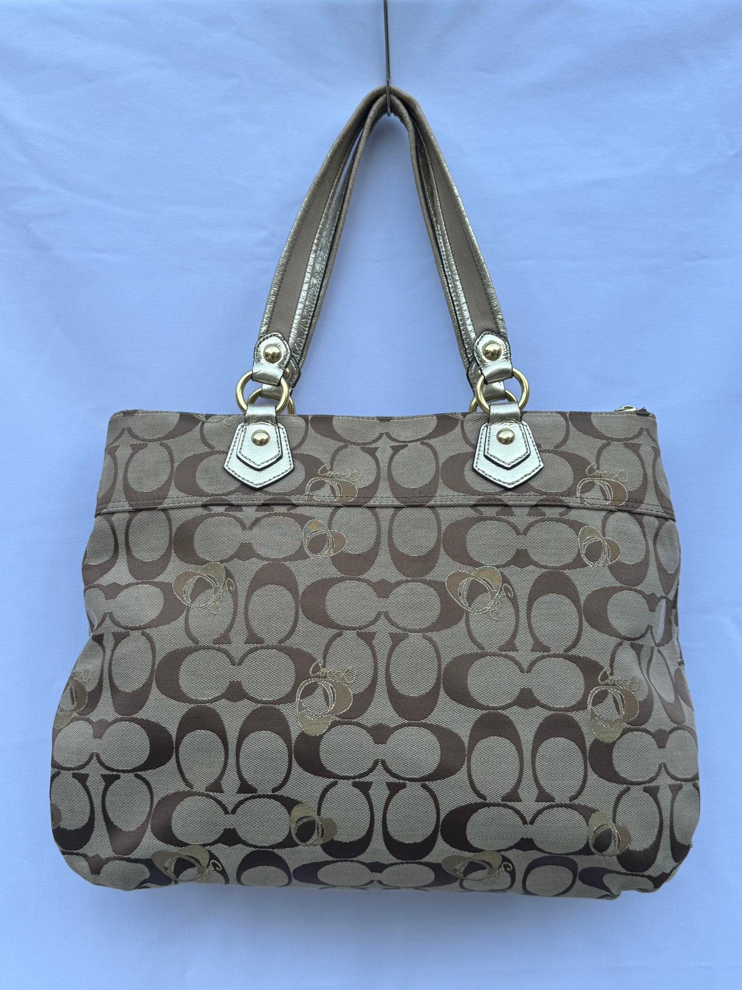 Vintage Monogram Brown Coach Tote Bag