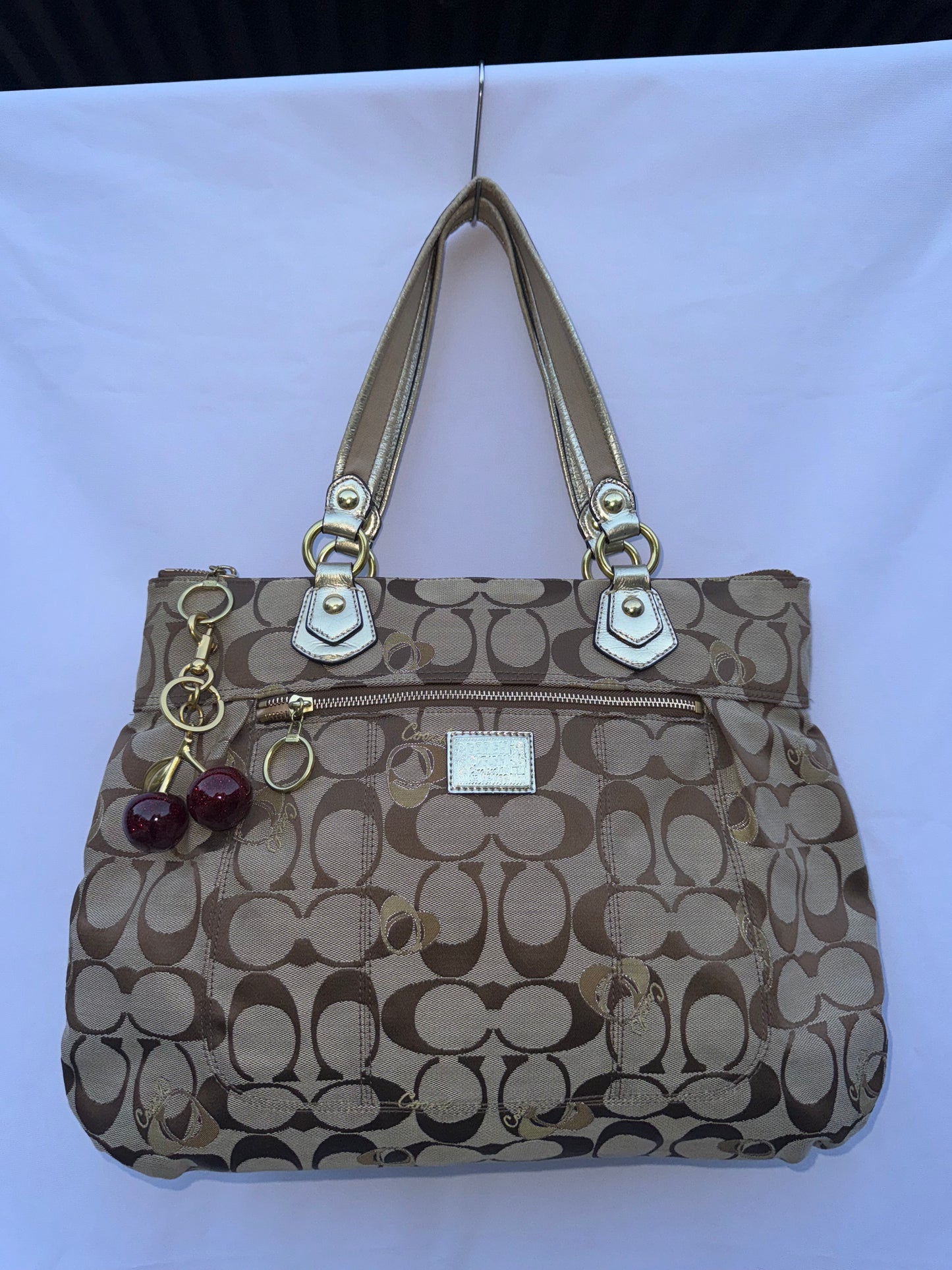 Vintage Monogram Brown Coach Tote Bag