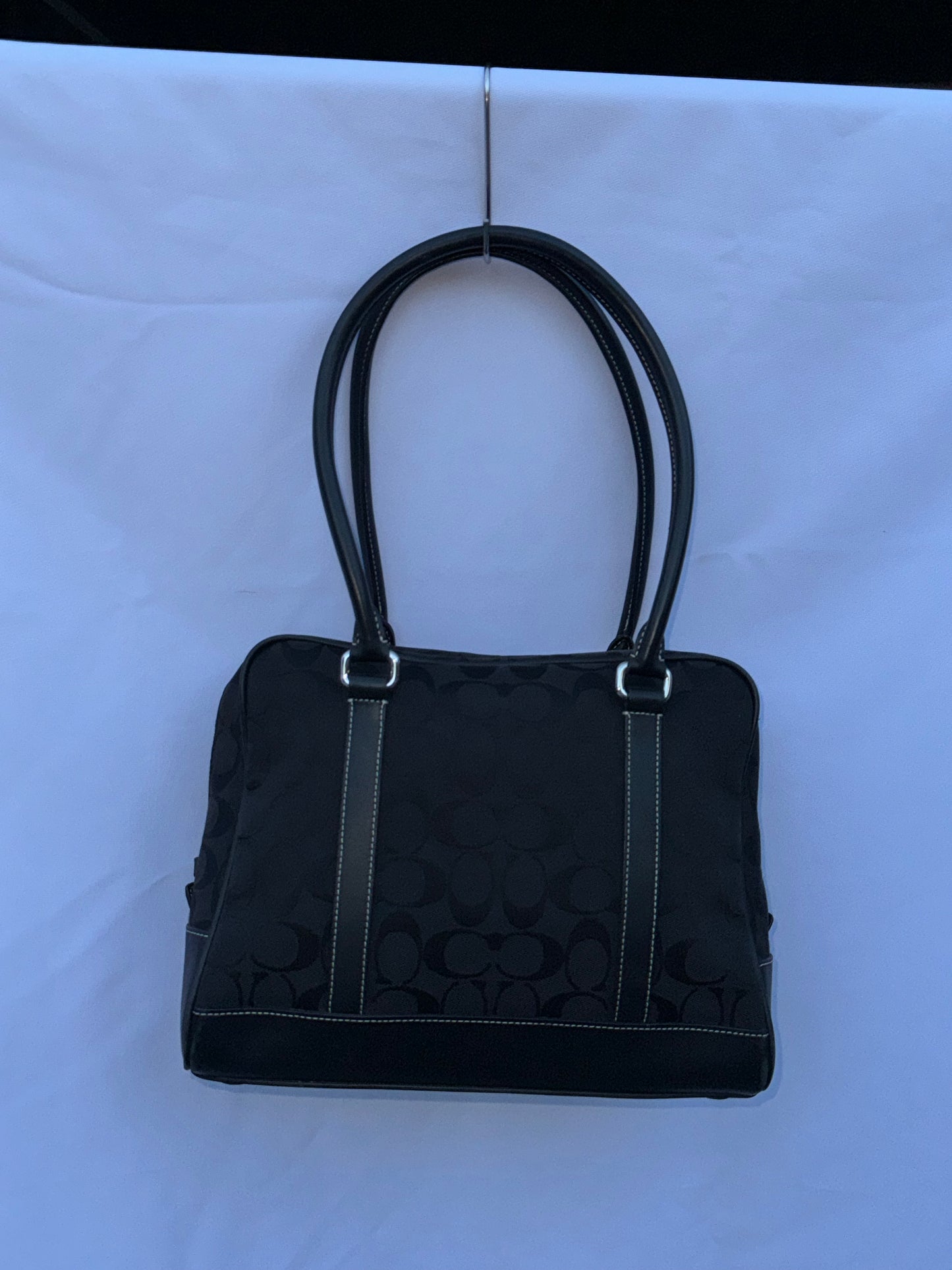 Vintage Black Monogram Coach Shoulder Bag