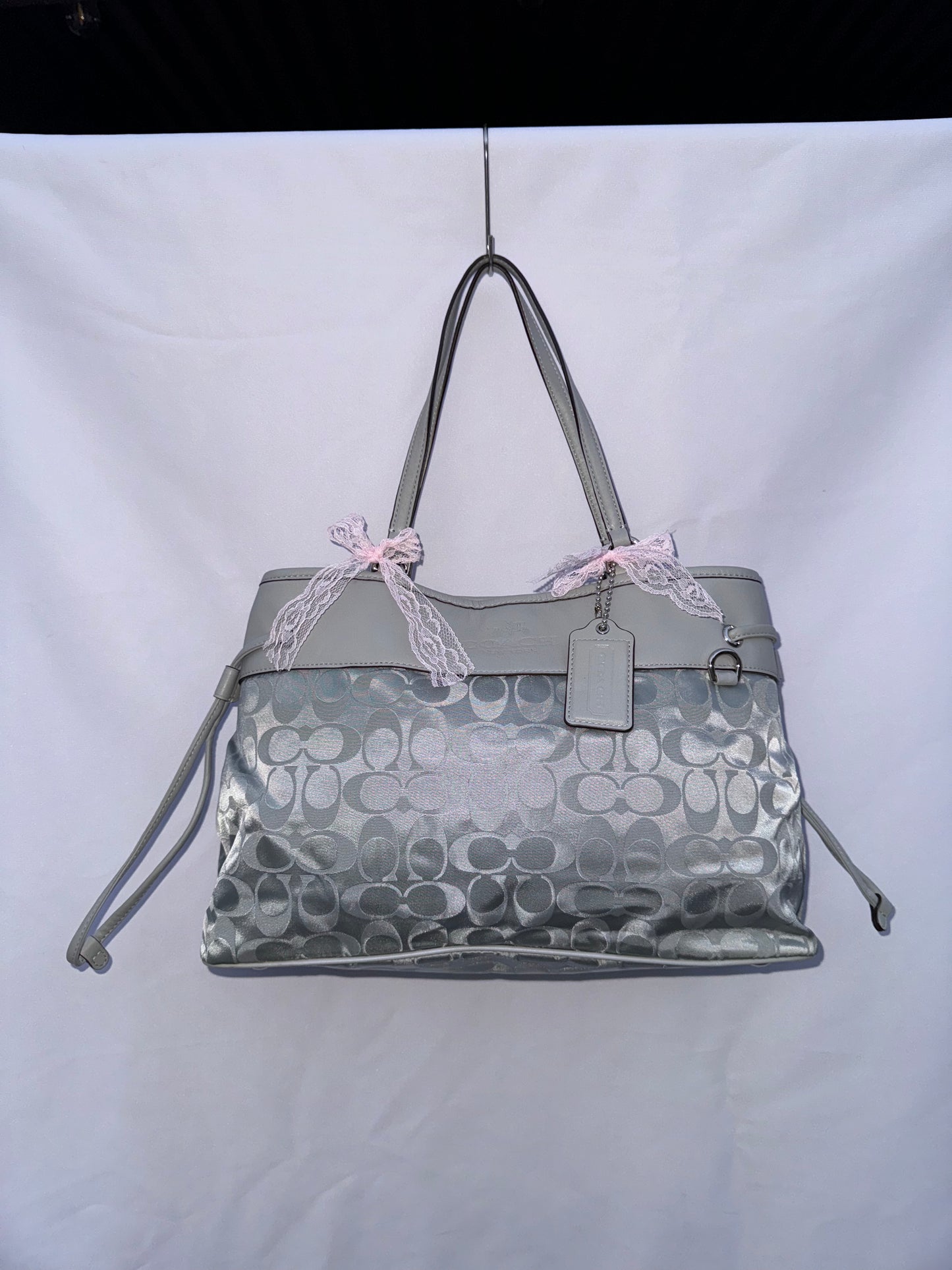 Vintage Y2K Silver Coach Tote Bag