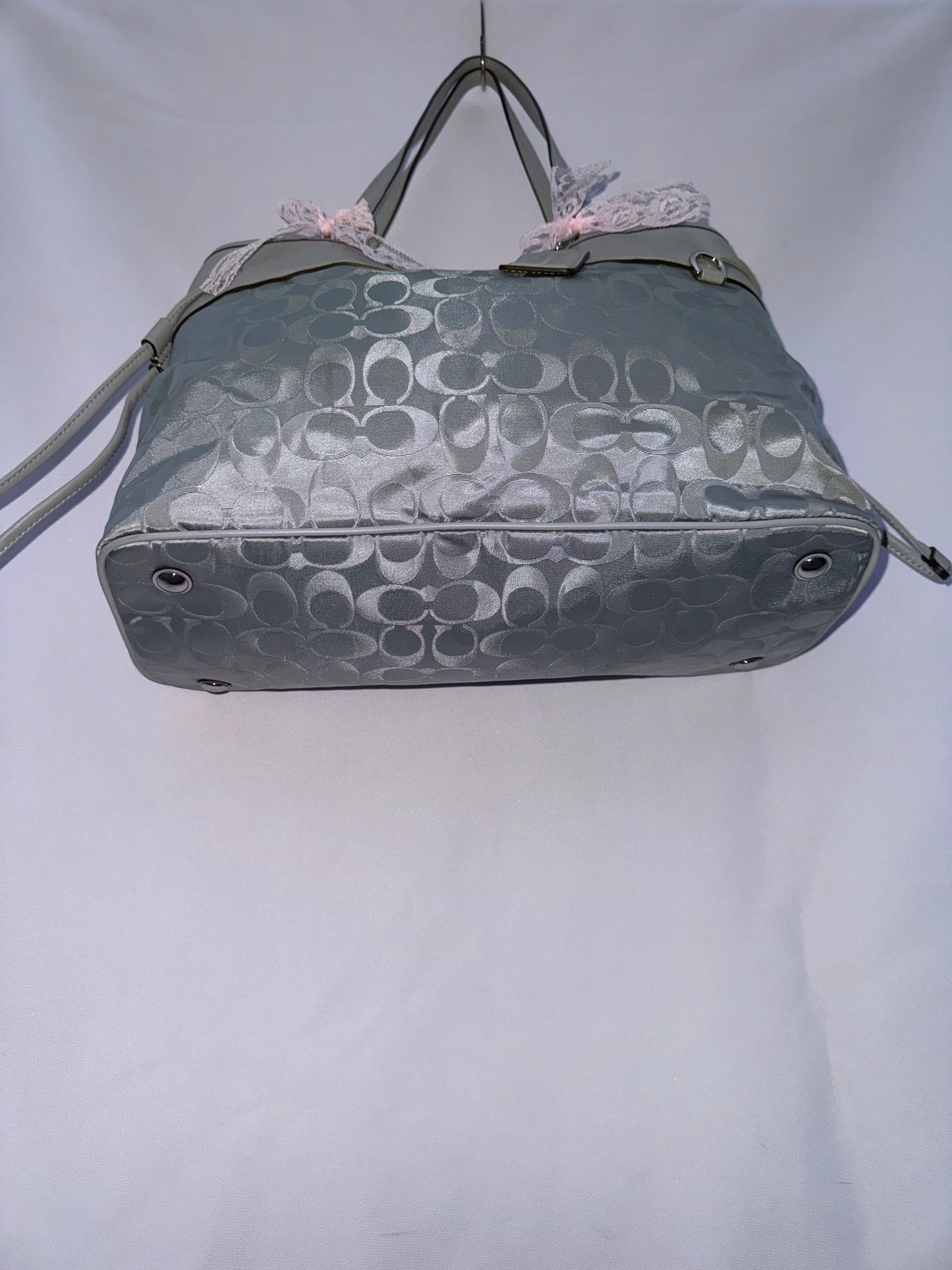 Vintage Y2K Silver Coach Tote Bag