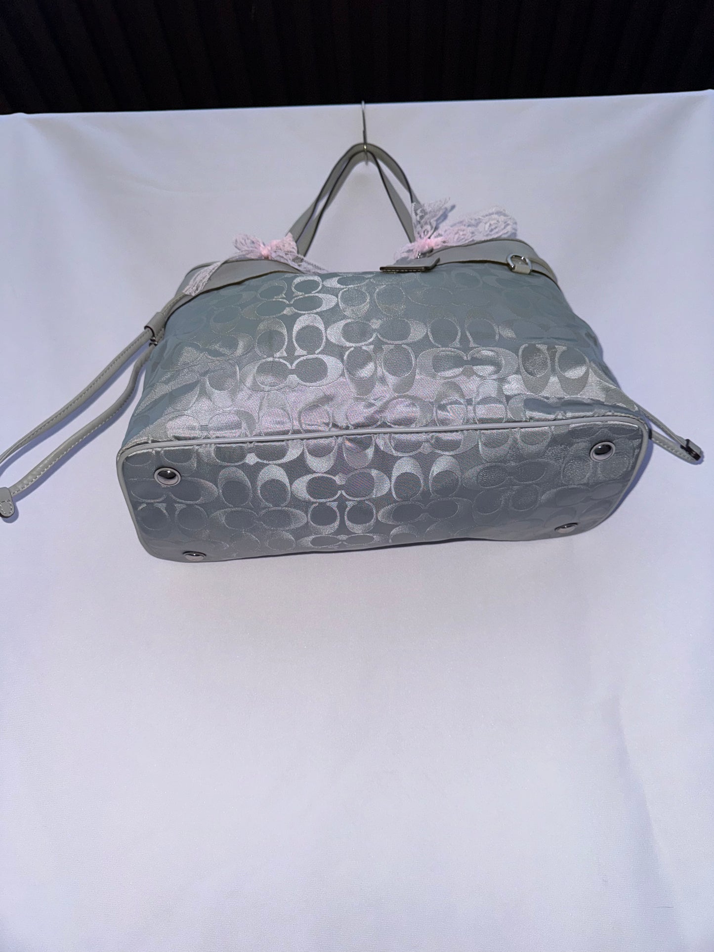 Vintage Y2K Silver Coach Tote Bag