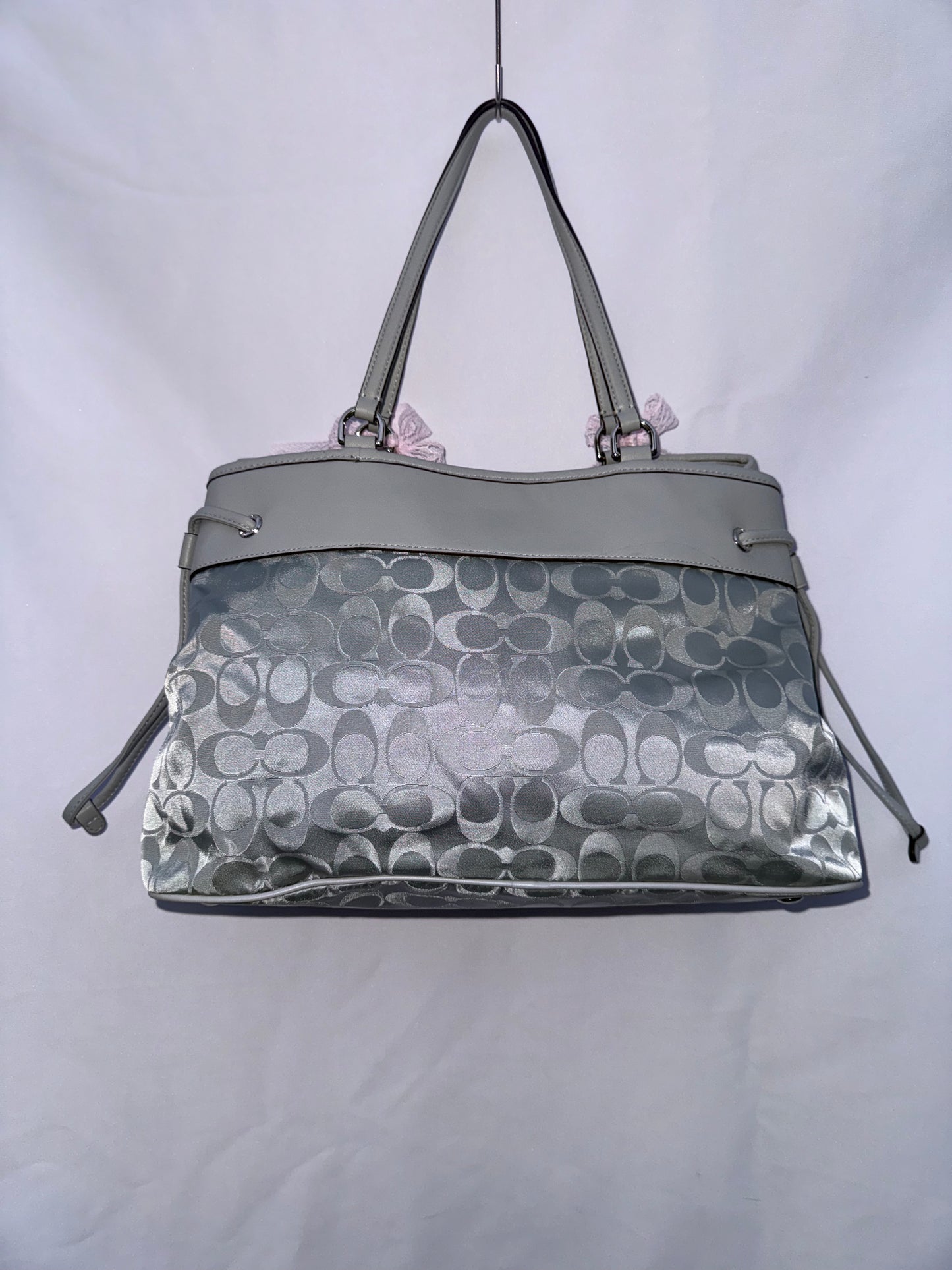 Vintage Y2K Silver Coach Tote Bag