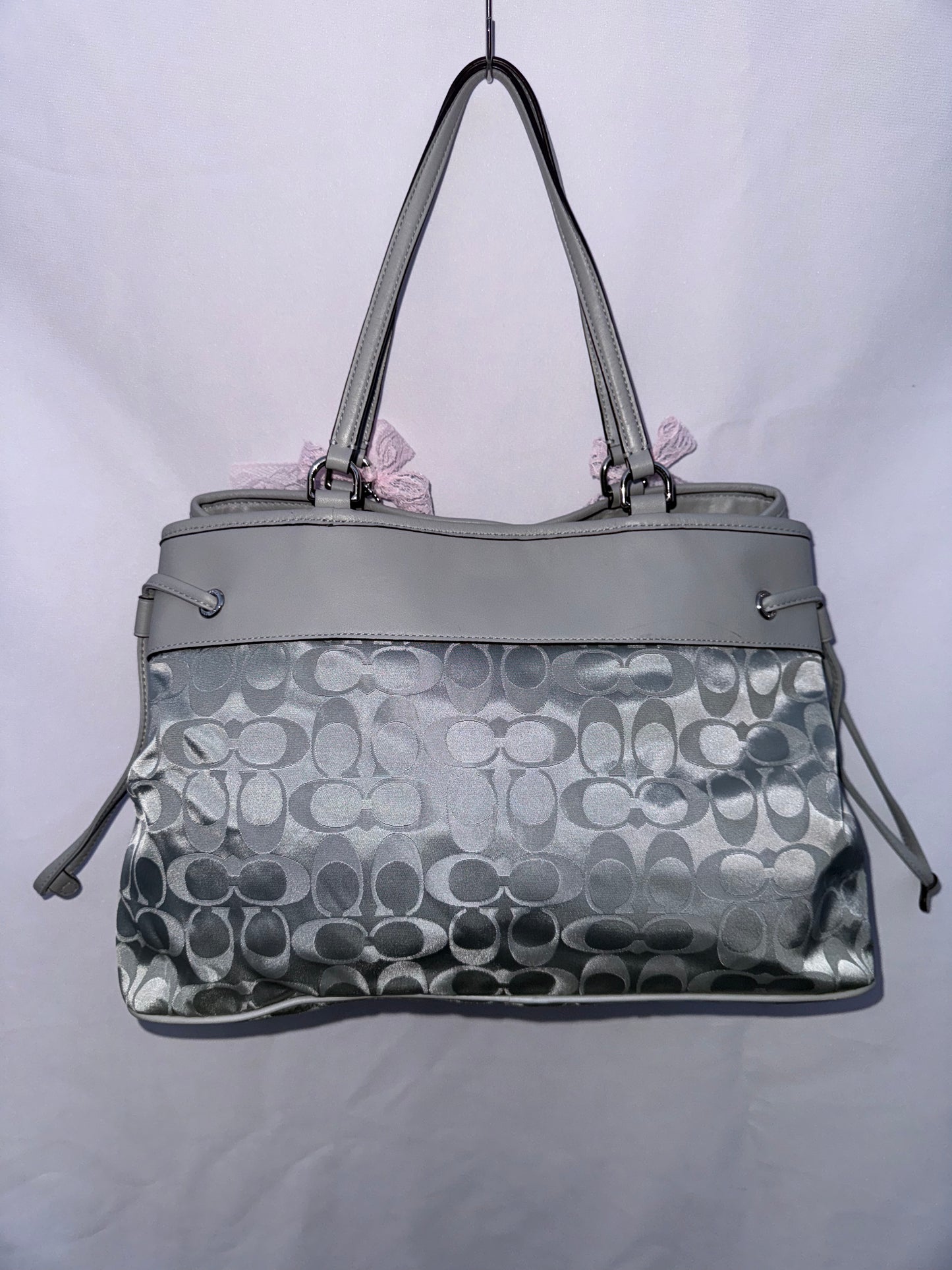 Vintage Y2K Silver Coach Tote Bag