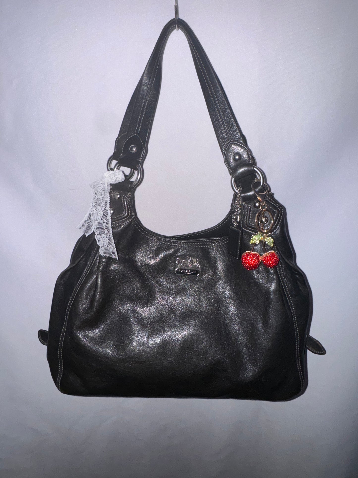 Vintage Black Coach Hobo Bag