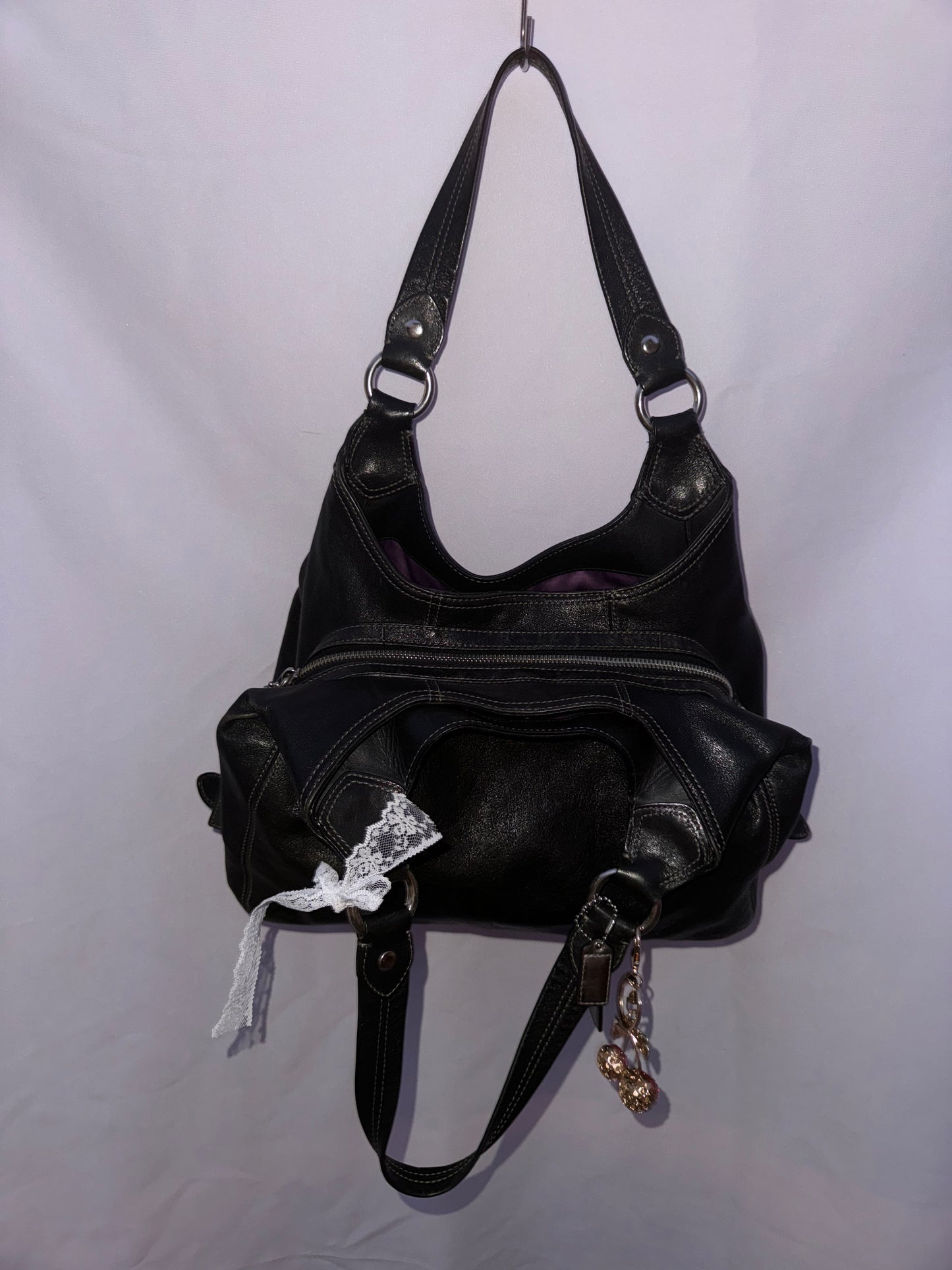 Vintage Black Coach Hobo Bag