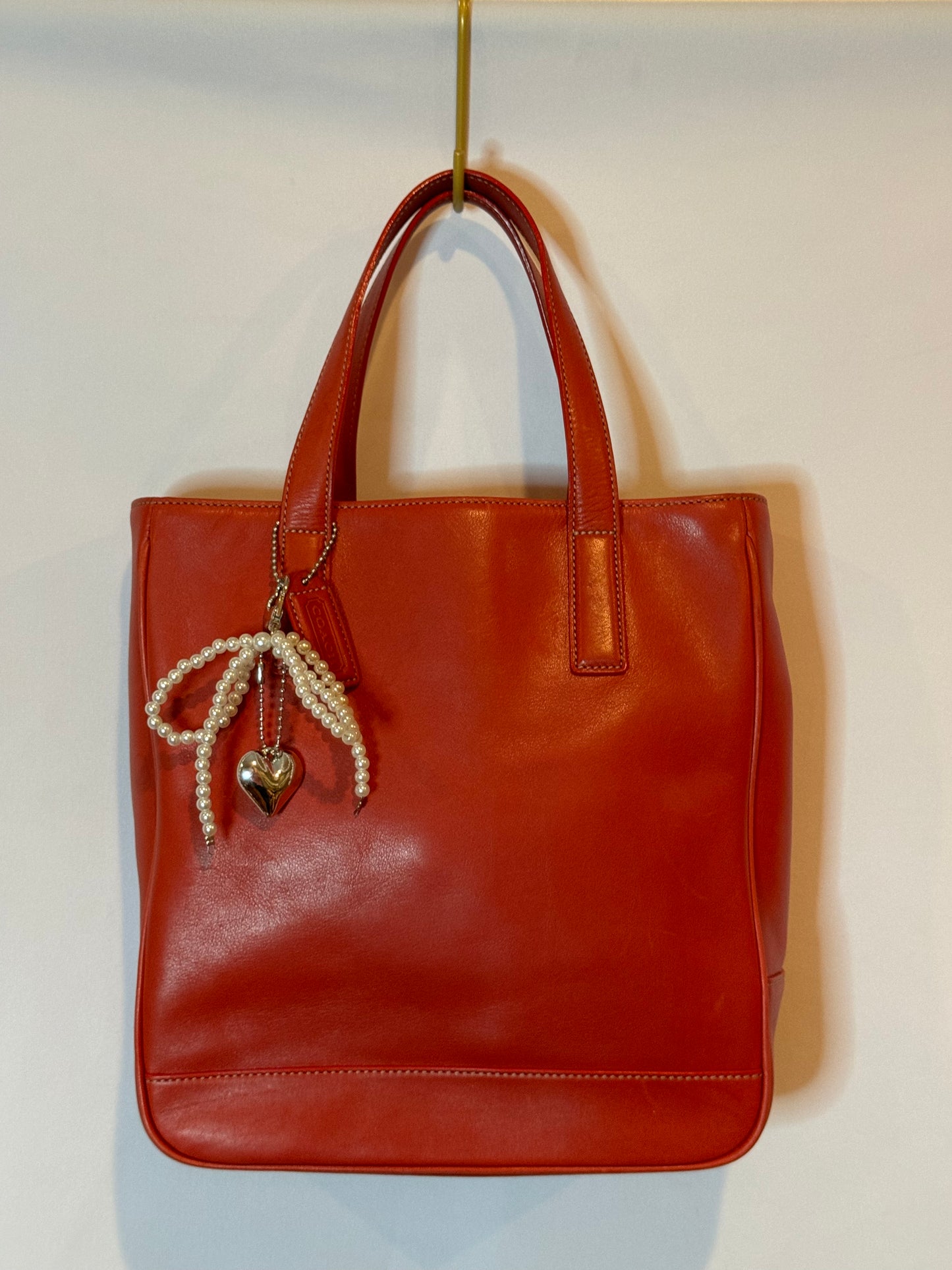 Vintage Coach Red Small Bucket Tote Bag