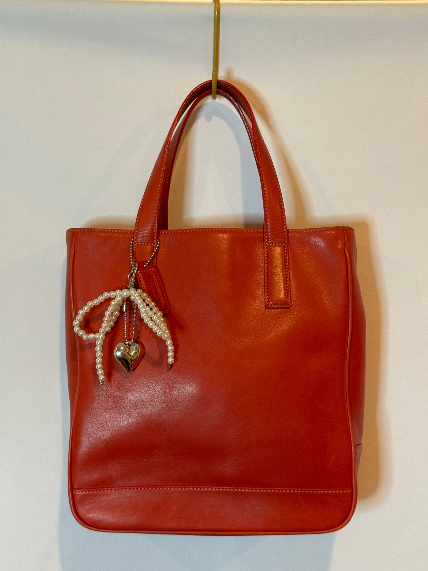 Vintage Coach Red Small Bucket Tote Bag