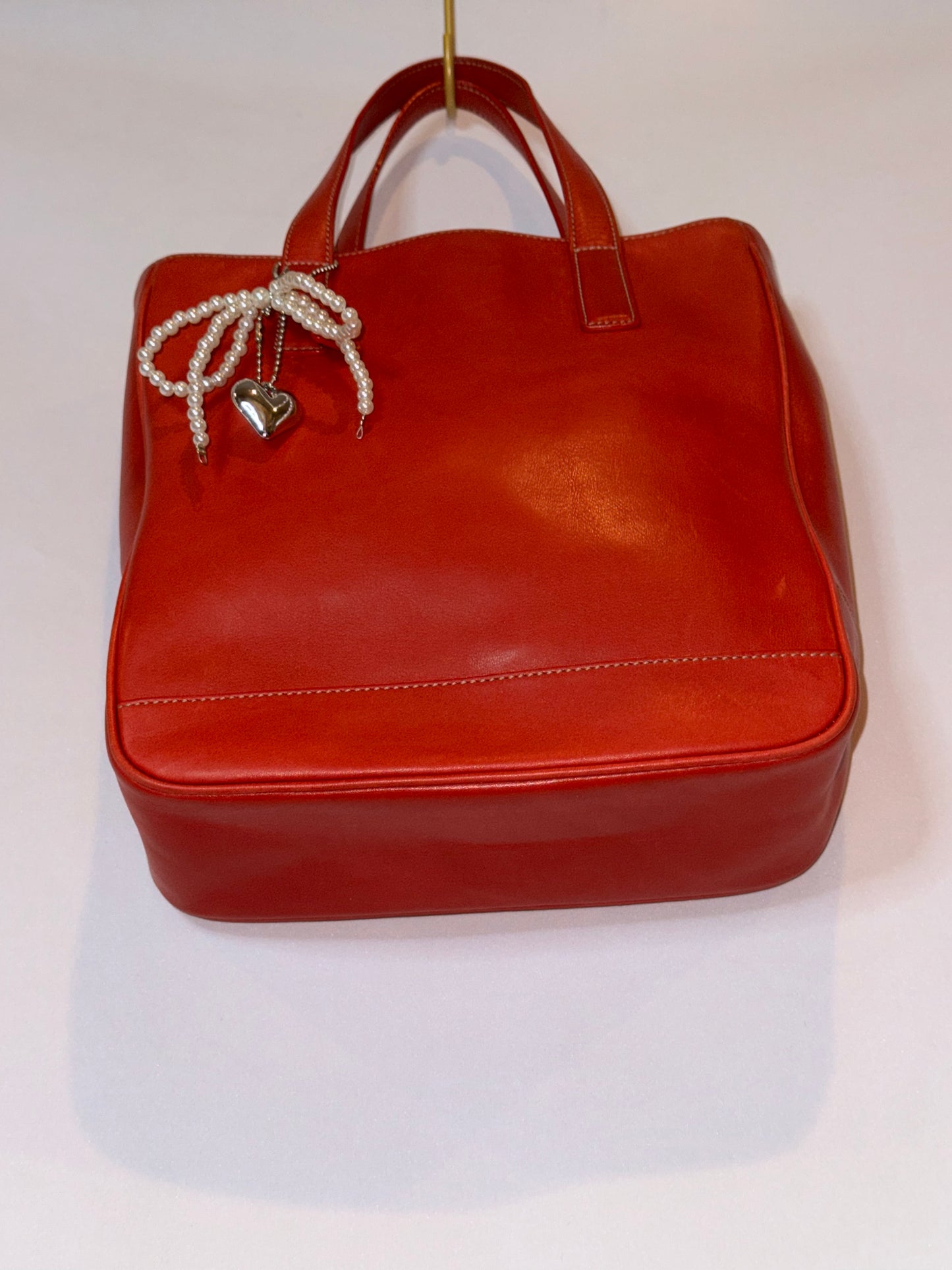 Vintage Coach Red Small Bucket Tote Bag