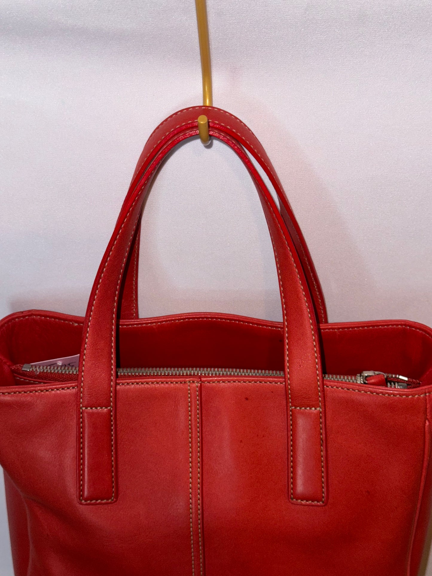 Vintage Coach Red Small Bucket Tote Bag