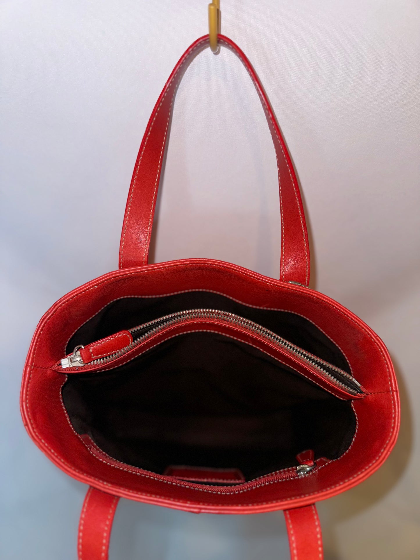 Vintage Coach Red Small Bucket Tote Bag