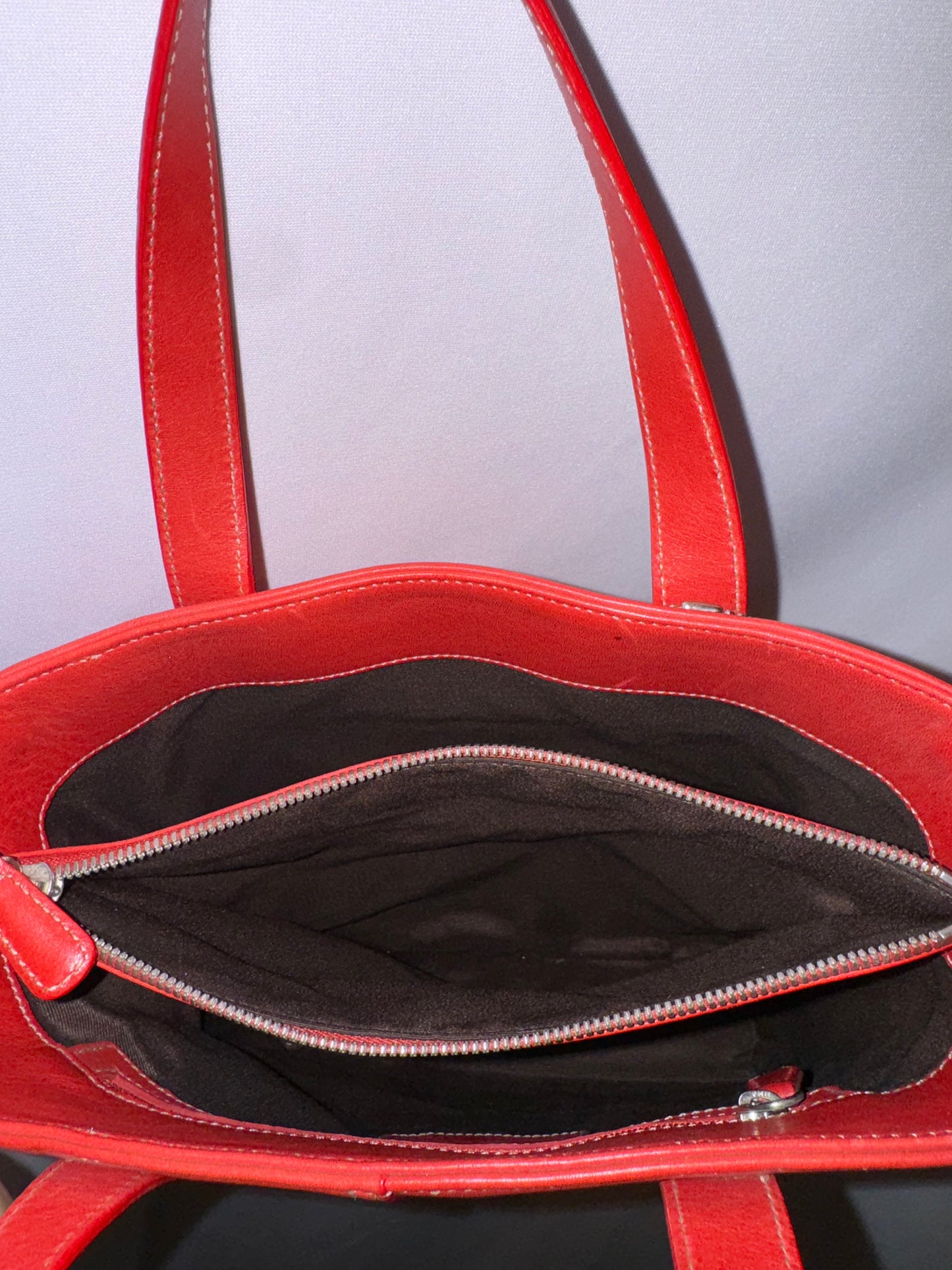 Vintage Coach Red Small Bucket Tote Bag