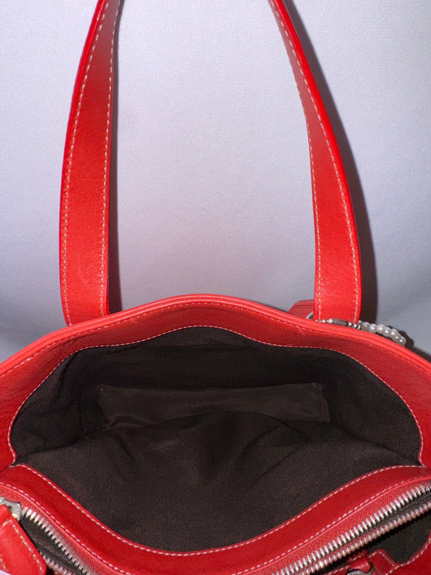 Vintage Coach Red Small Bucket Tote Bag