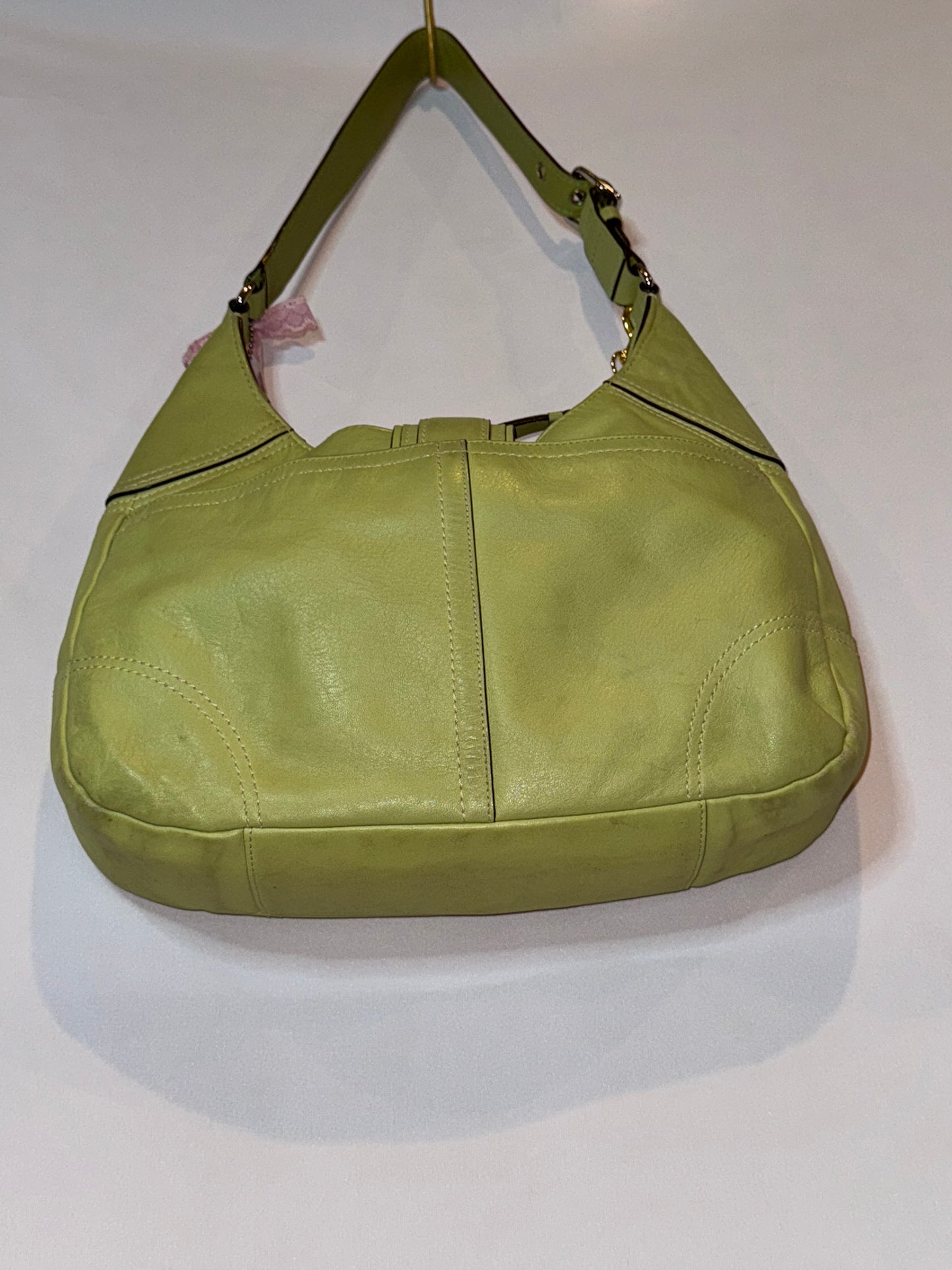 Vintage Y2K Coach Hampton Green Leather Hobo Shoulder Bag