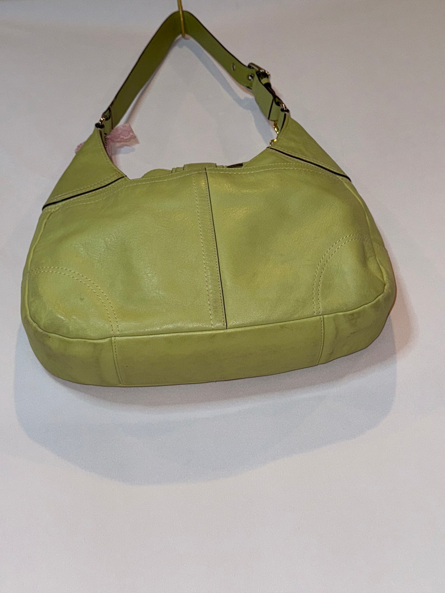 Vintage Y2K Coach Hampton Green Leather Hobo Shoulder Bag