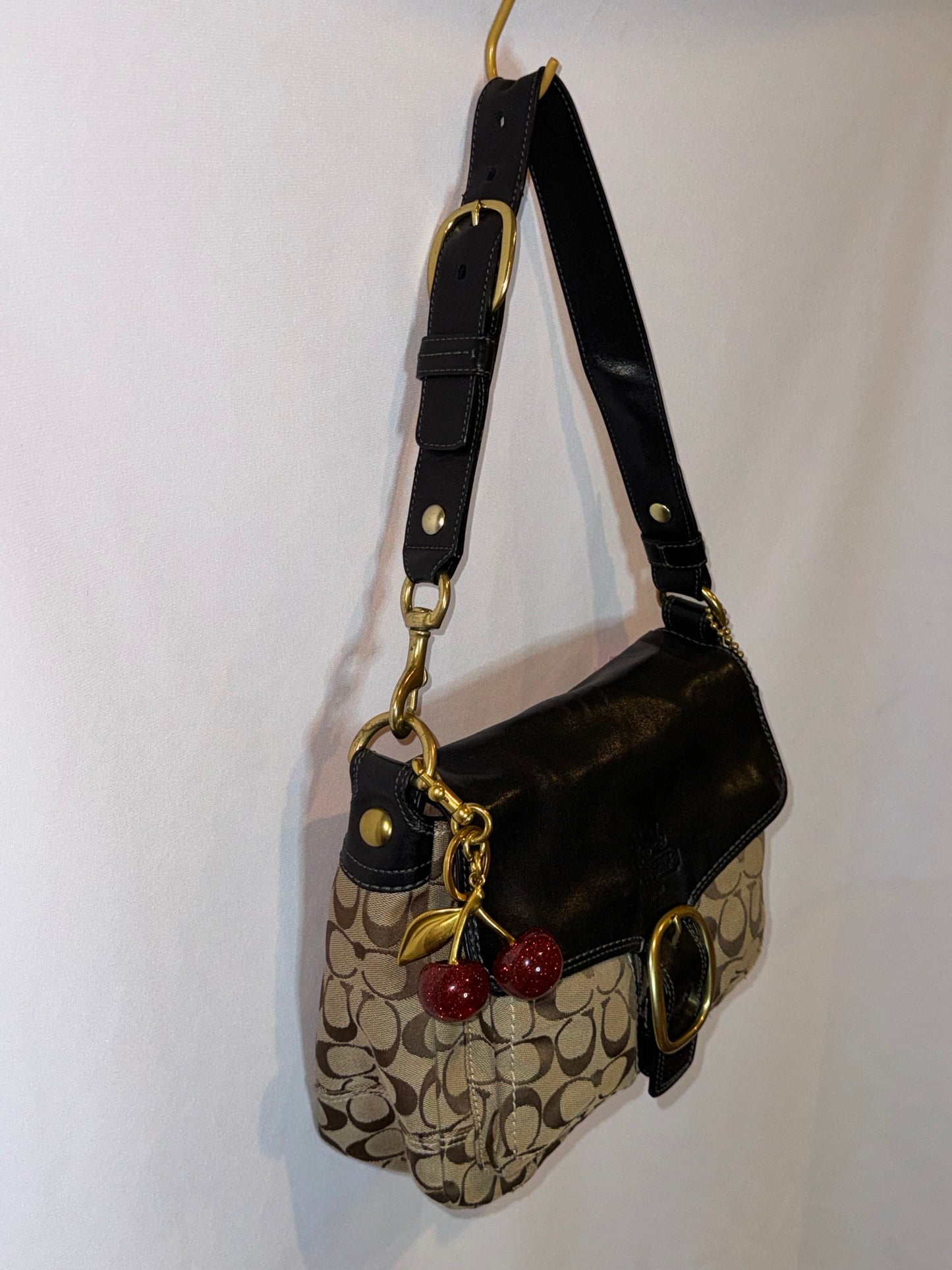 Vintage Y2K Coach Brown & Black Bleeker Shoulder Bag