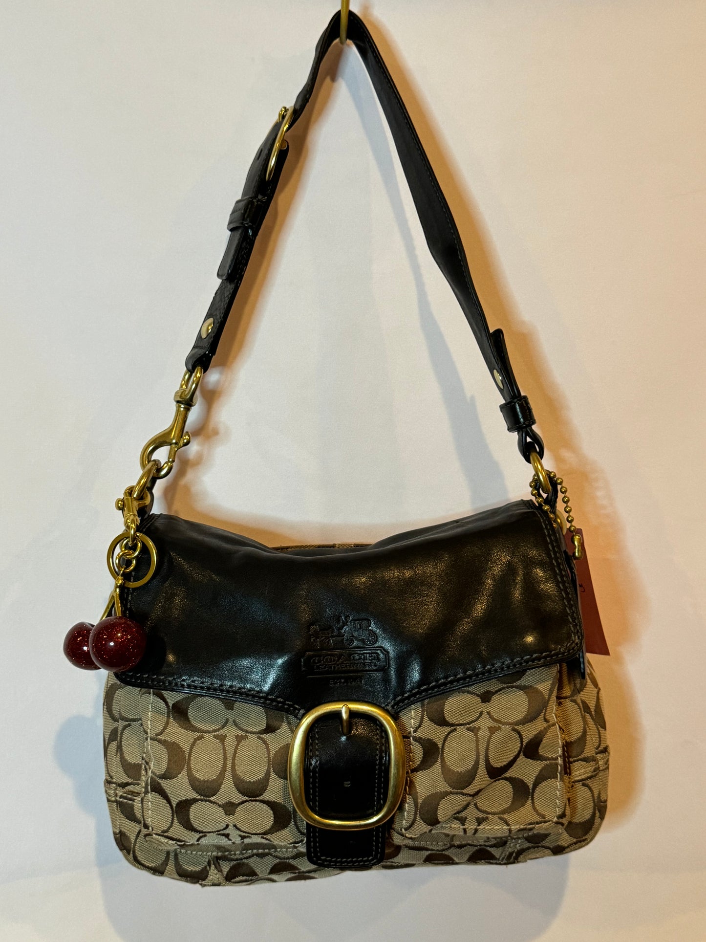 Vintage Y2K Coach Brown & Black Bleeker Shoulder Bag