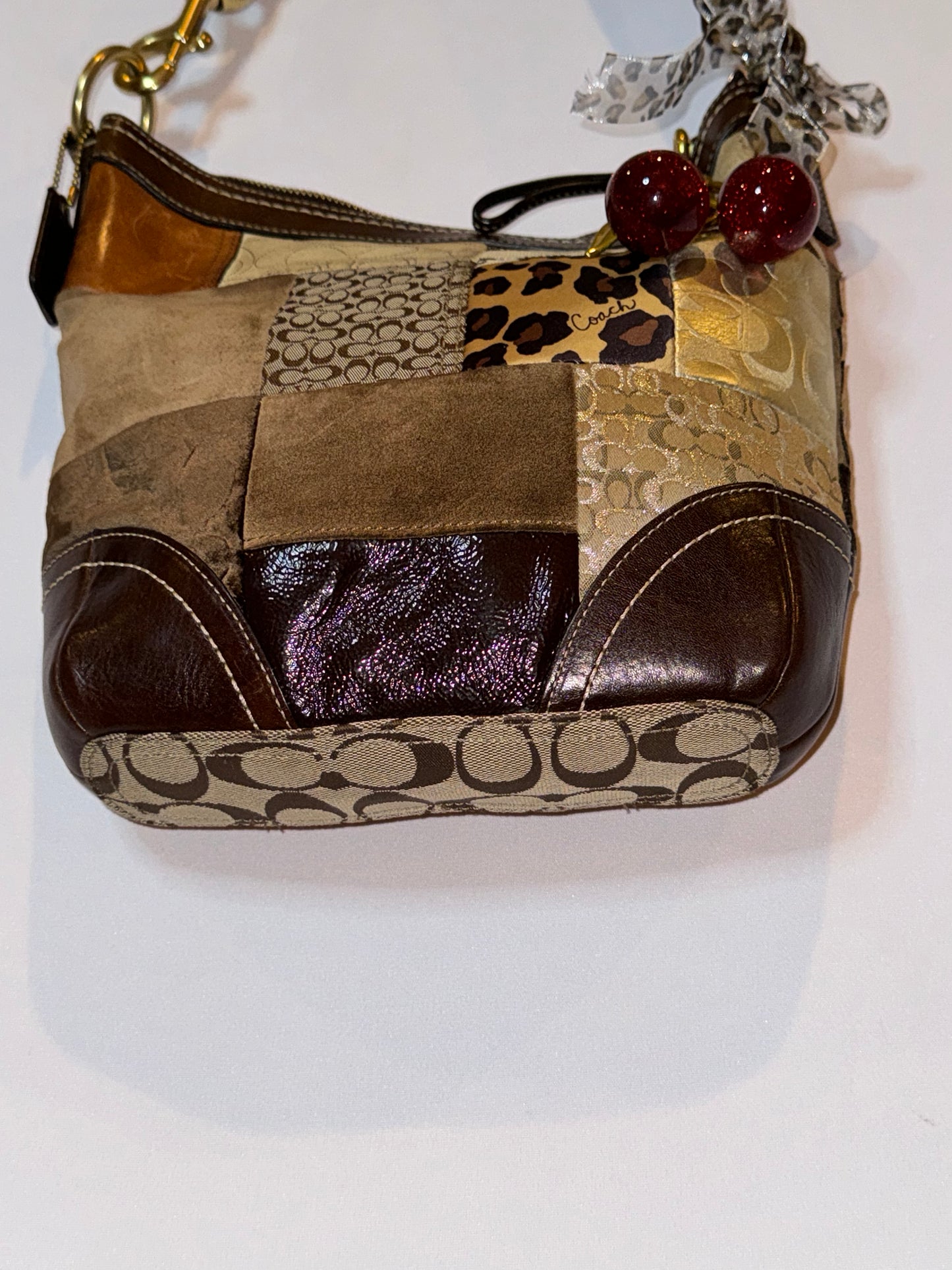 Vintage Y2K Coach Animal Print Patchwork Adjustable Bag