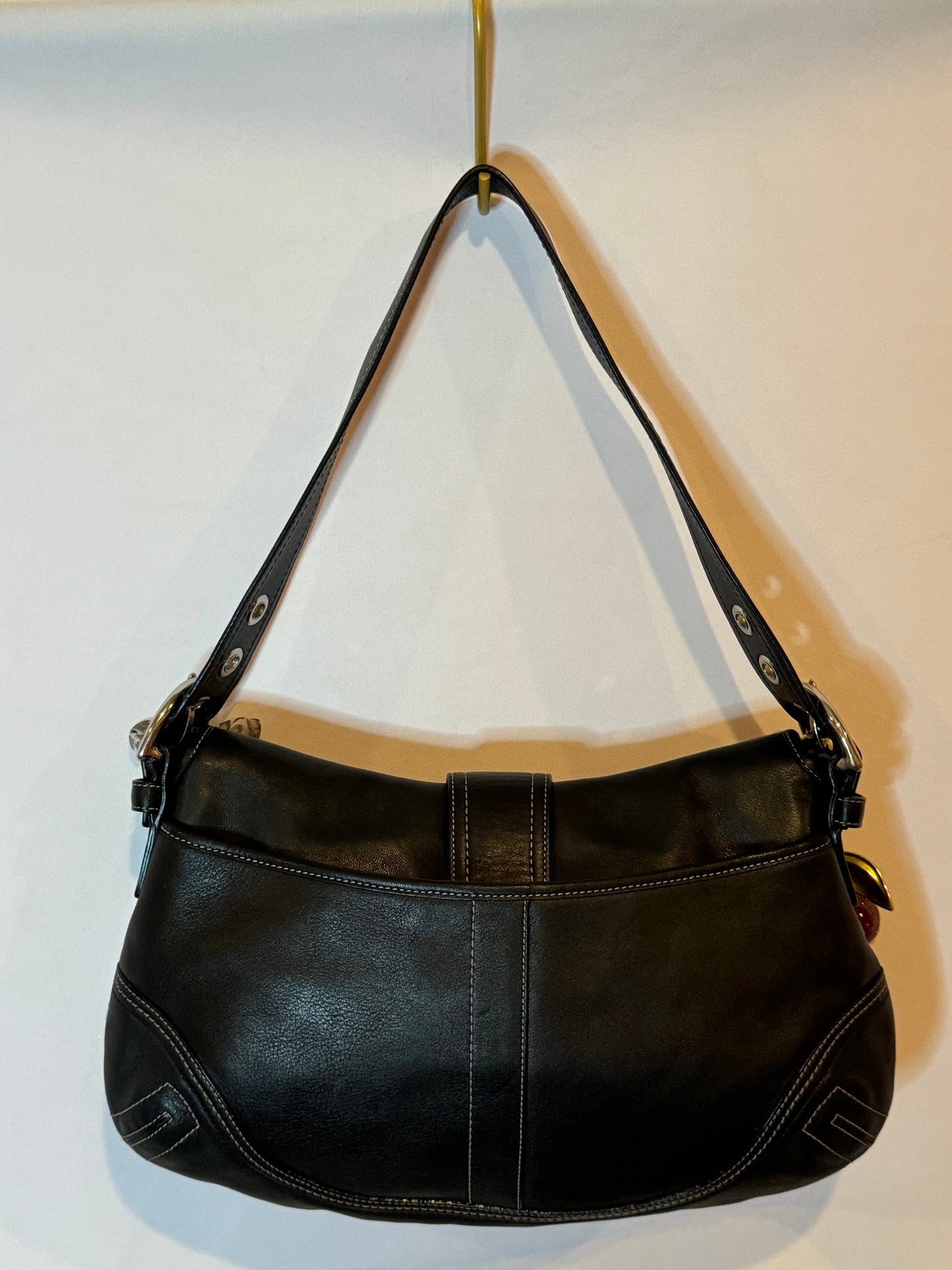 Vintage Y2K Black Coach Soho Flap Shoulder Bag