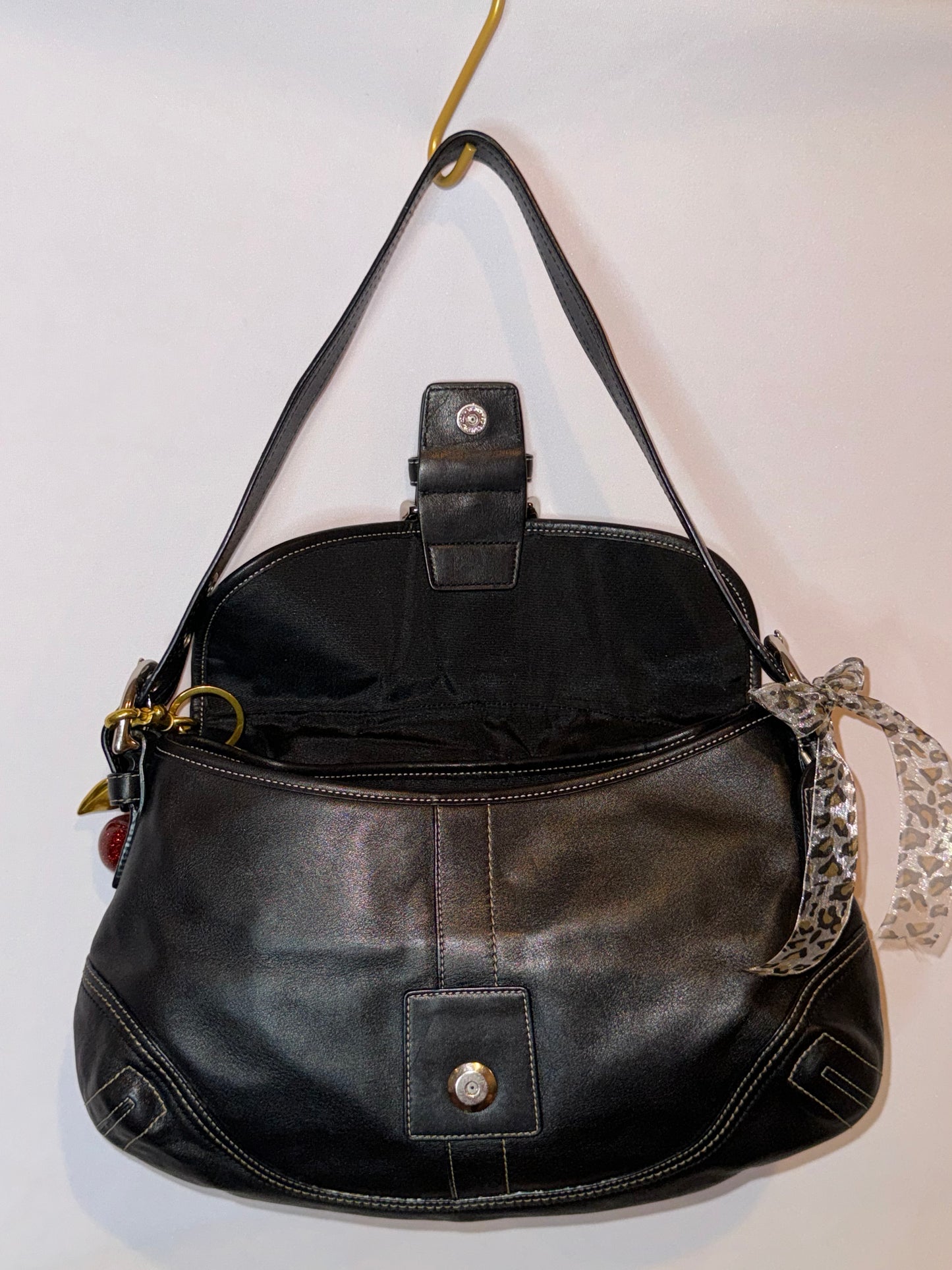 Vintage Y2K Black Coach Soho Flap Shoulder Bag