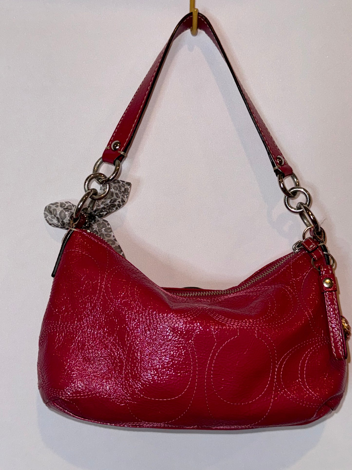 Vintage Y2K Coach Hot Pink Patent Leather Mini Shoulder Bag