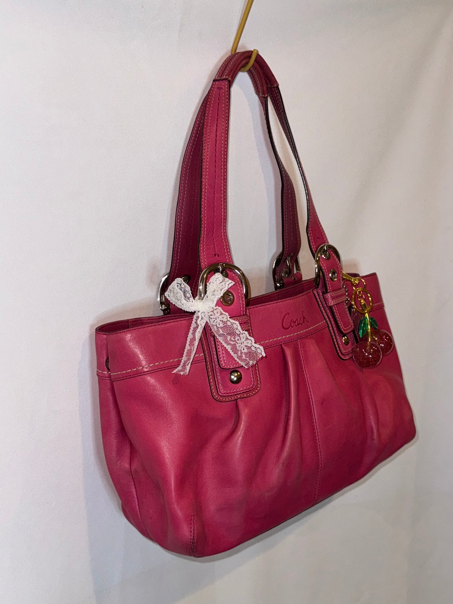 Vintage Y2K Pink Soho Coach Shoulder Bag