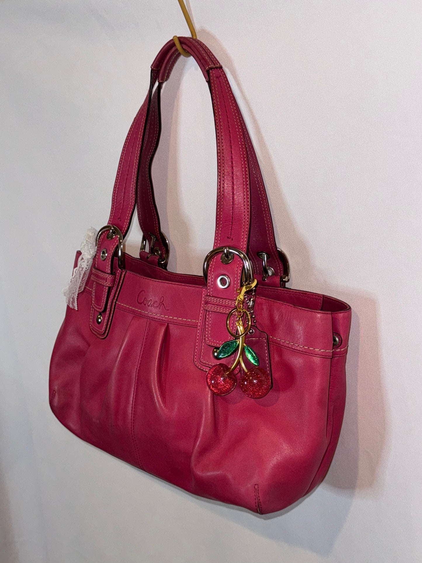 Vintage Y2K Pink Soho Coach Shoulder Bag