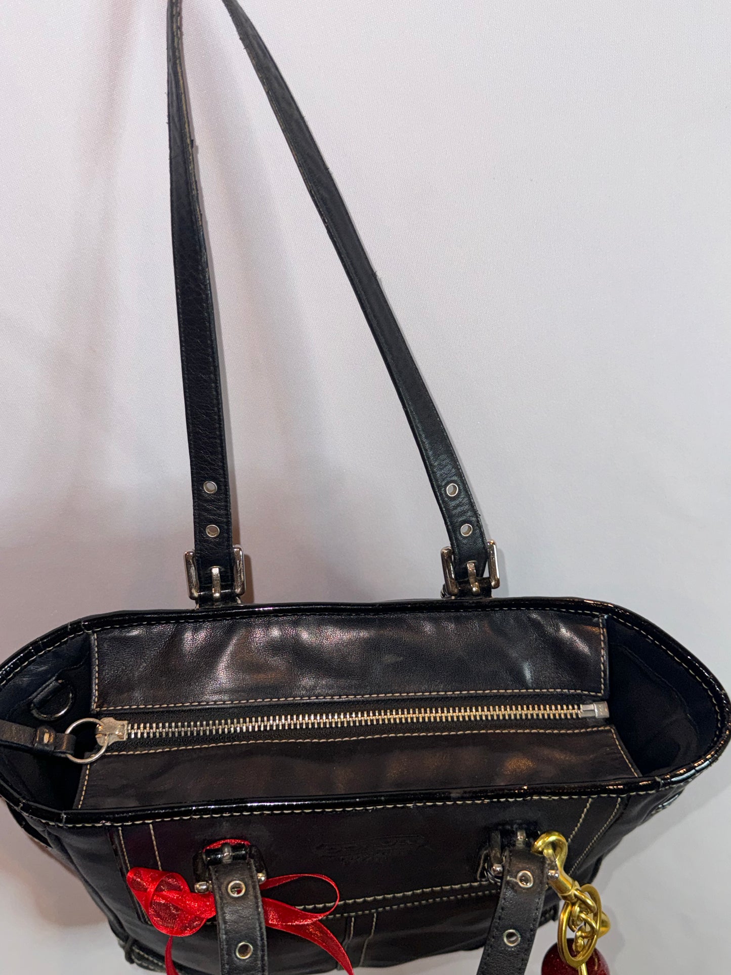 Vintage Y2K Coach Black Leather Coach Tote Bag