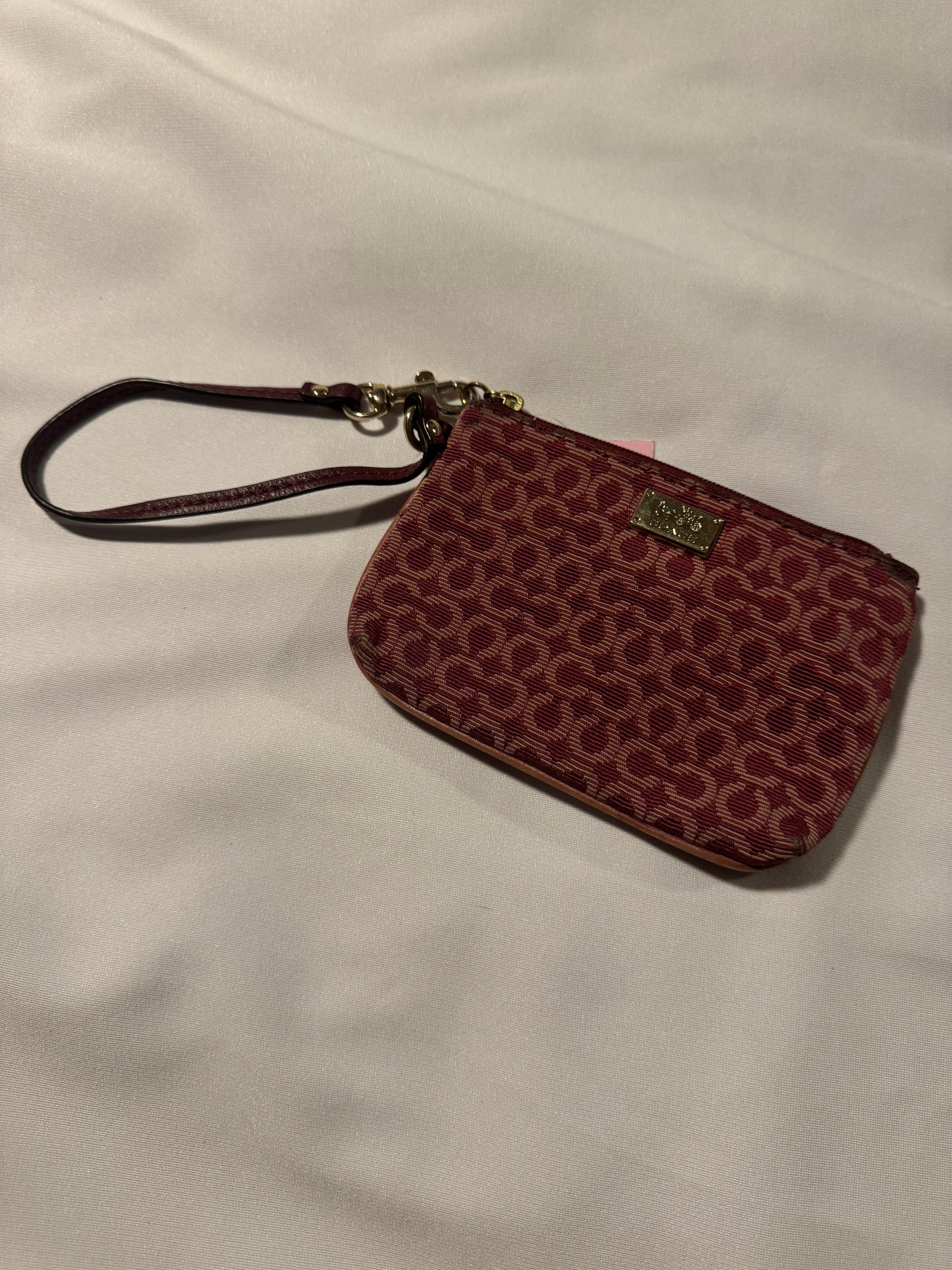 Vintage Y2K Coach Burgundy Wristlet