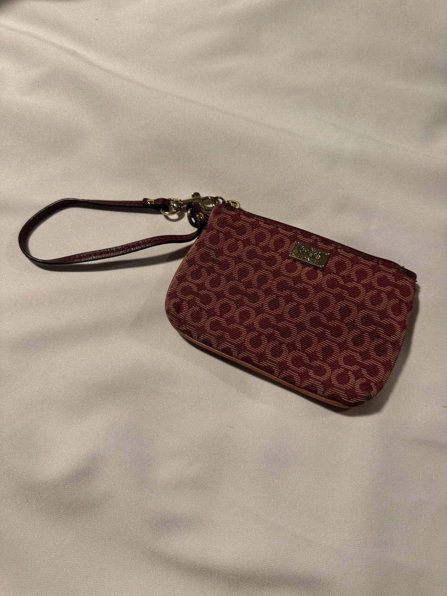 Vintage Y2K Coach Burgundy Wristlet