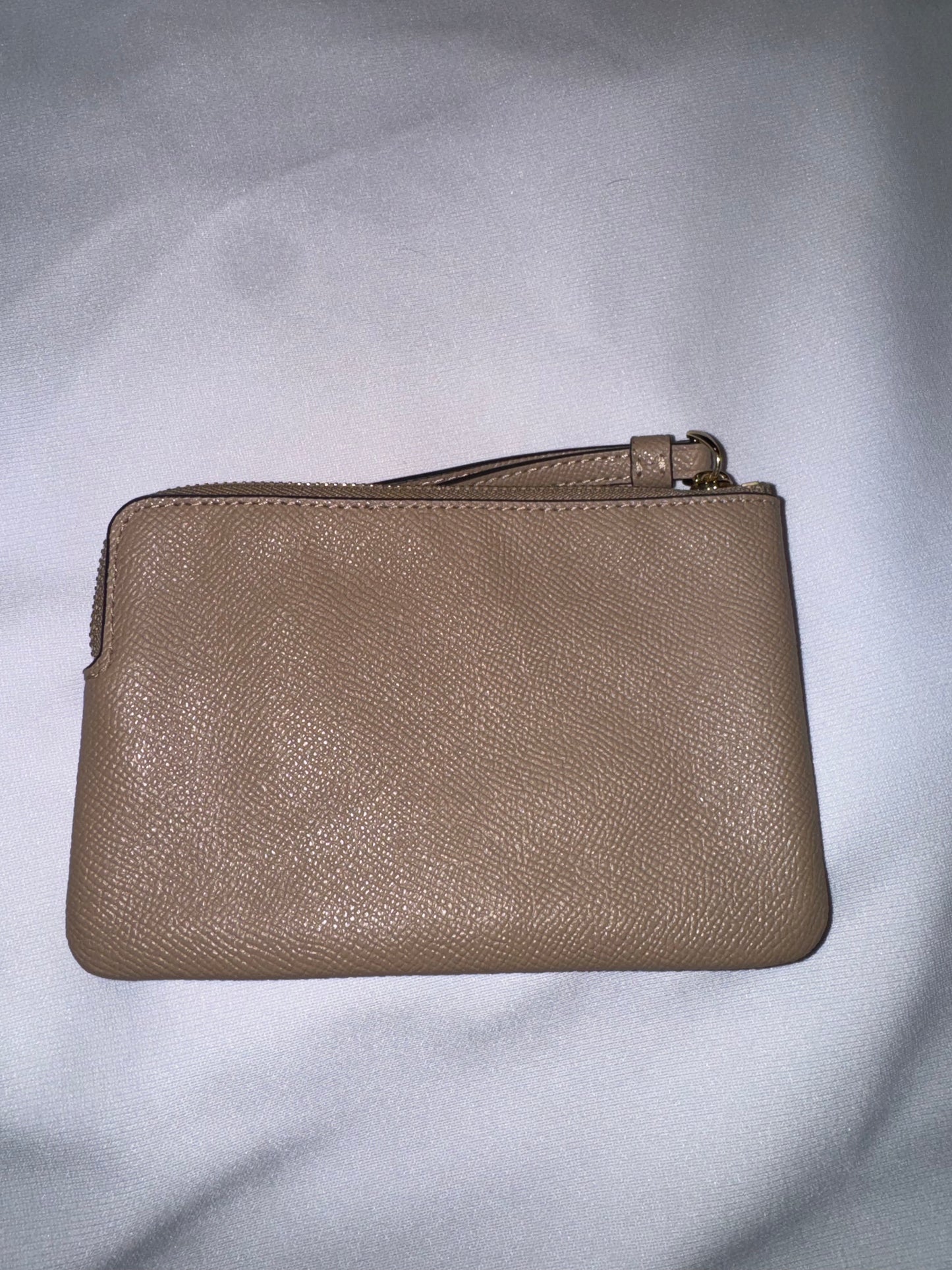 Tan Coach Leather Wristlet