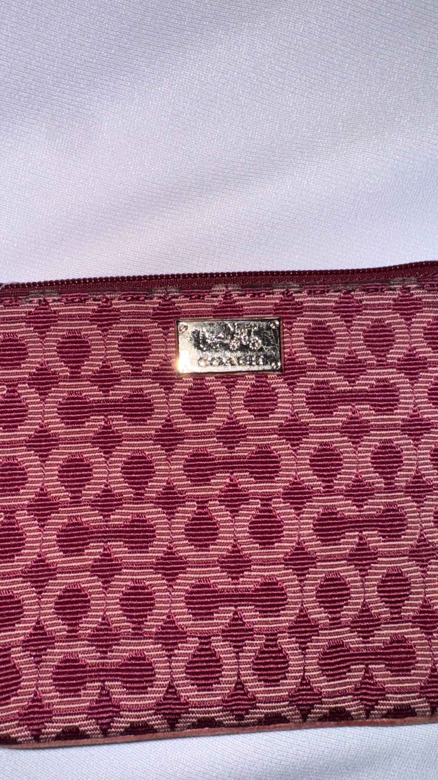 Vintage Y2K Coach Burgundy Wristlet