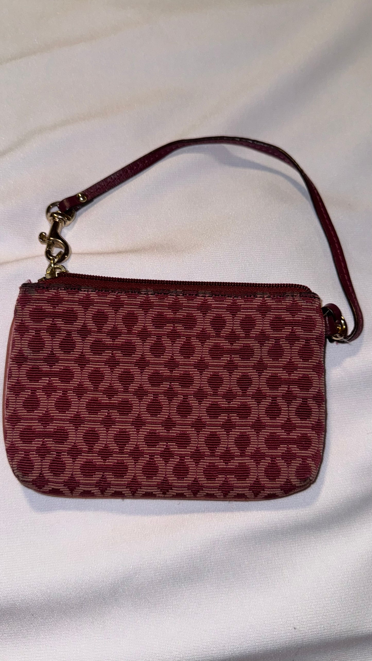 Vintage Y2K Coach Burgundy Wristlet