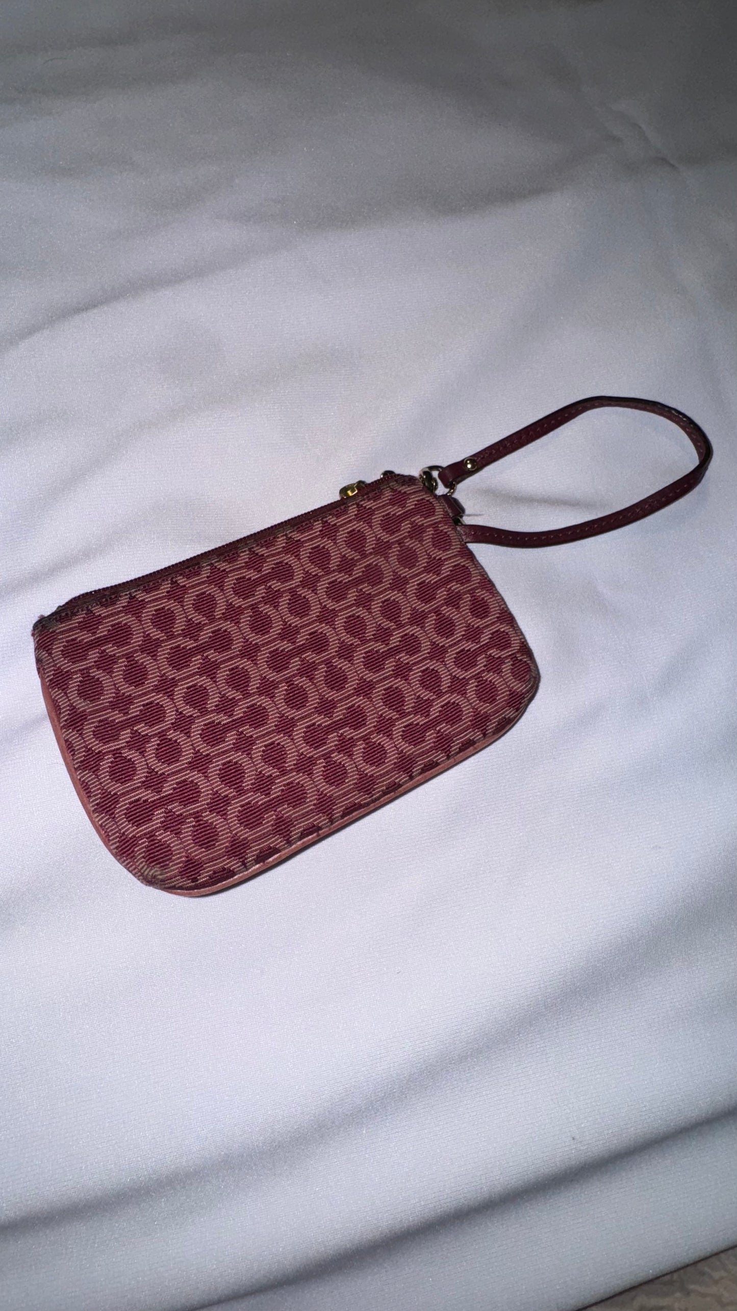 Vintage Y2K Coach Burgundy Wristlet