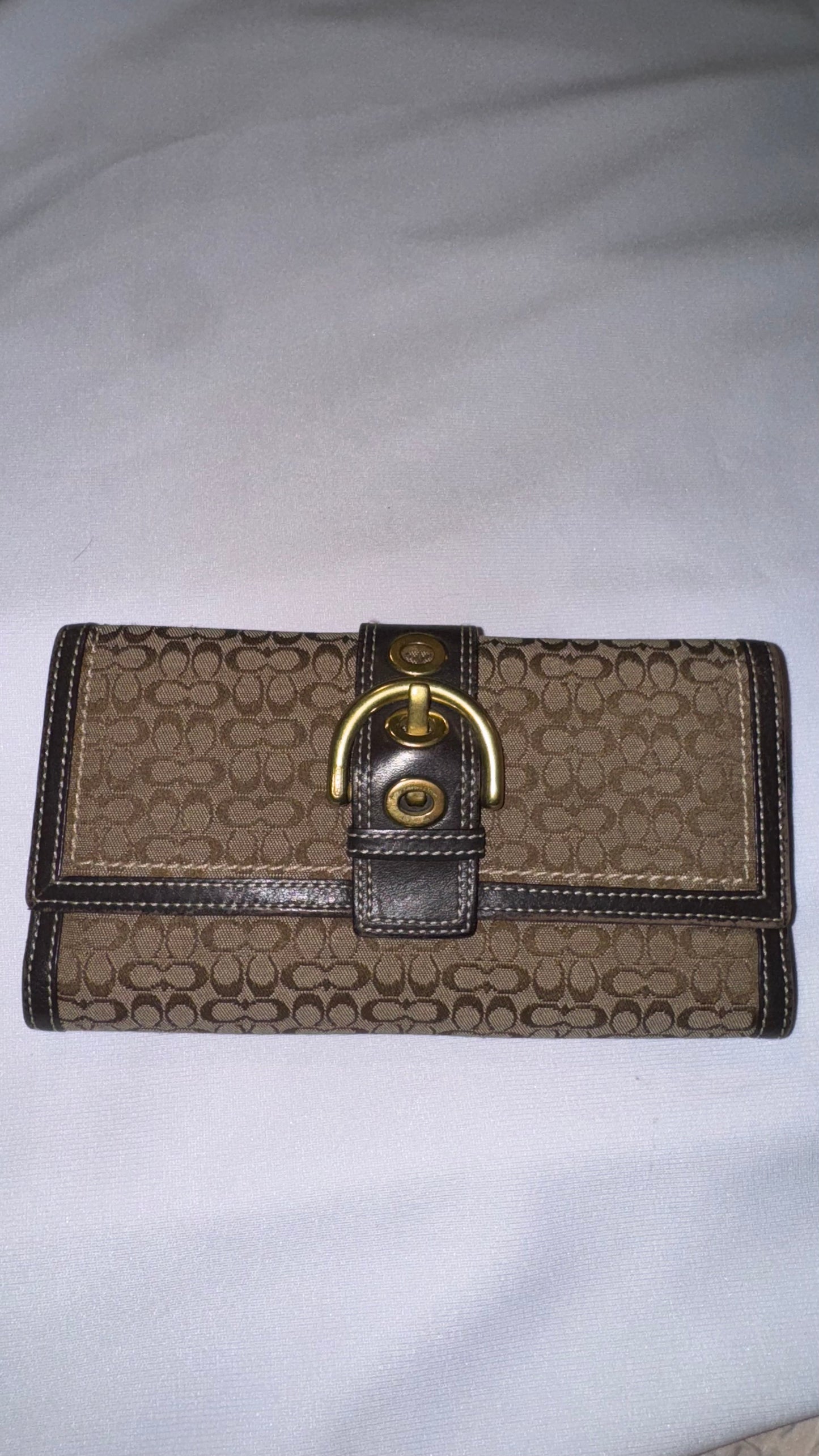 Vintage Y2K Coach Brown Jacquard Wallet