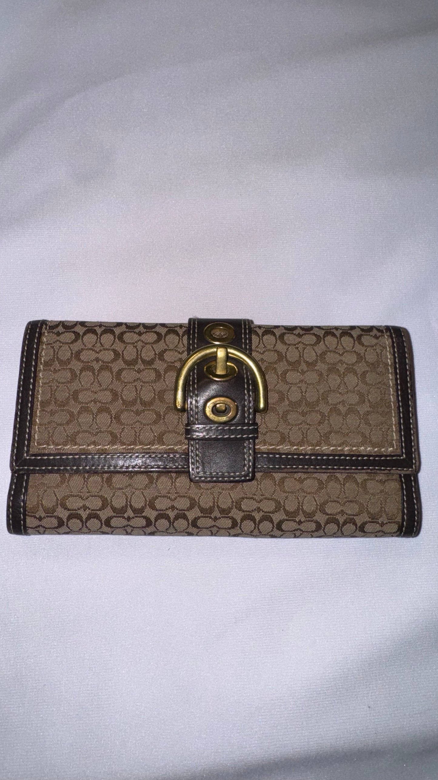 Vintage Y2K Coach Brown Jacquard Wallet