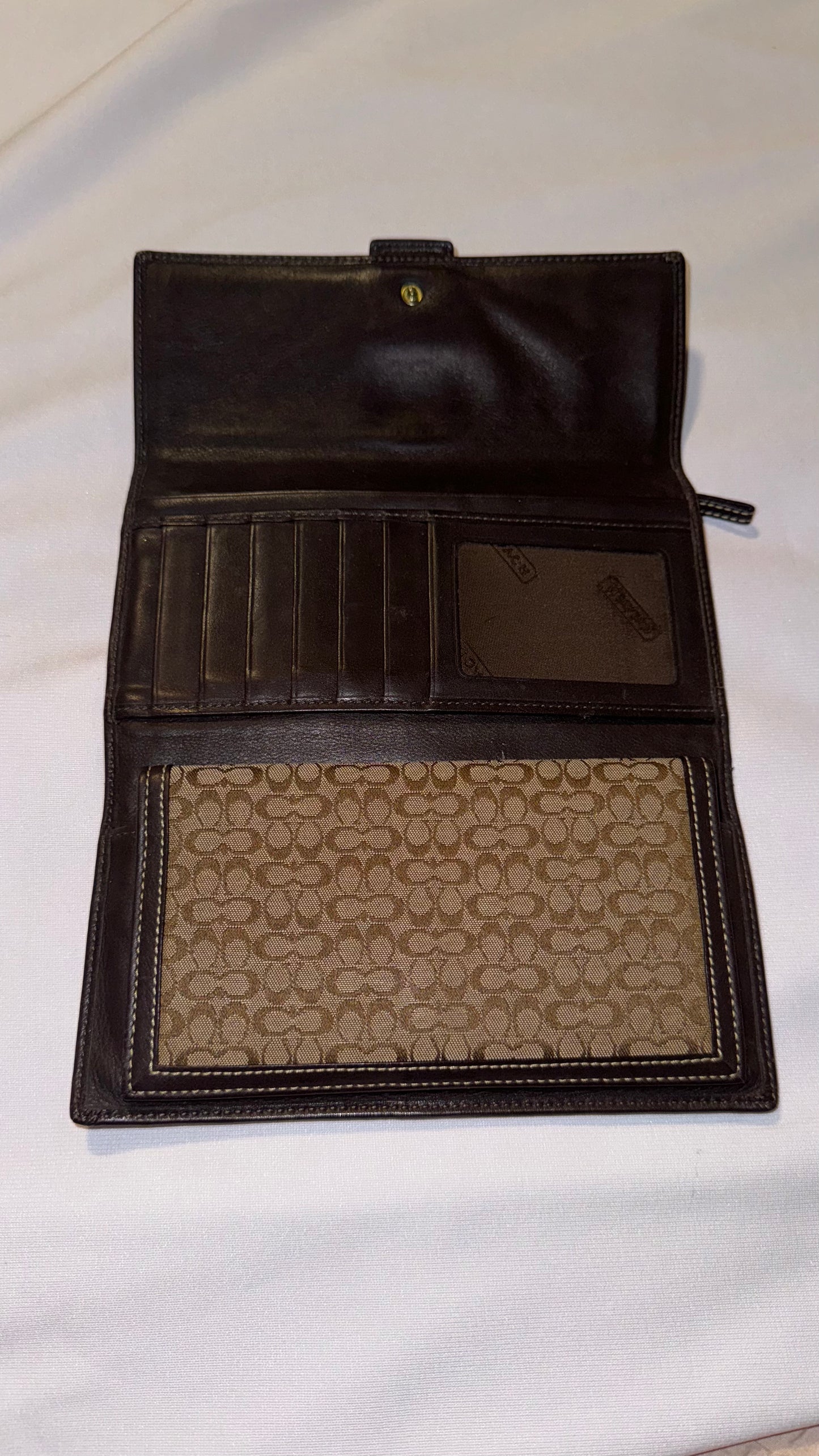 Vintage Y2K Coach Brown Jacquard Wallet