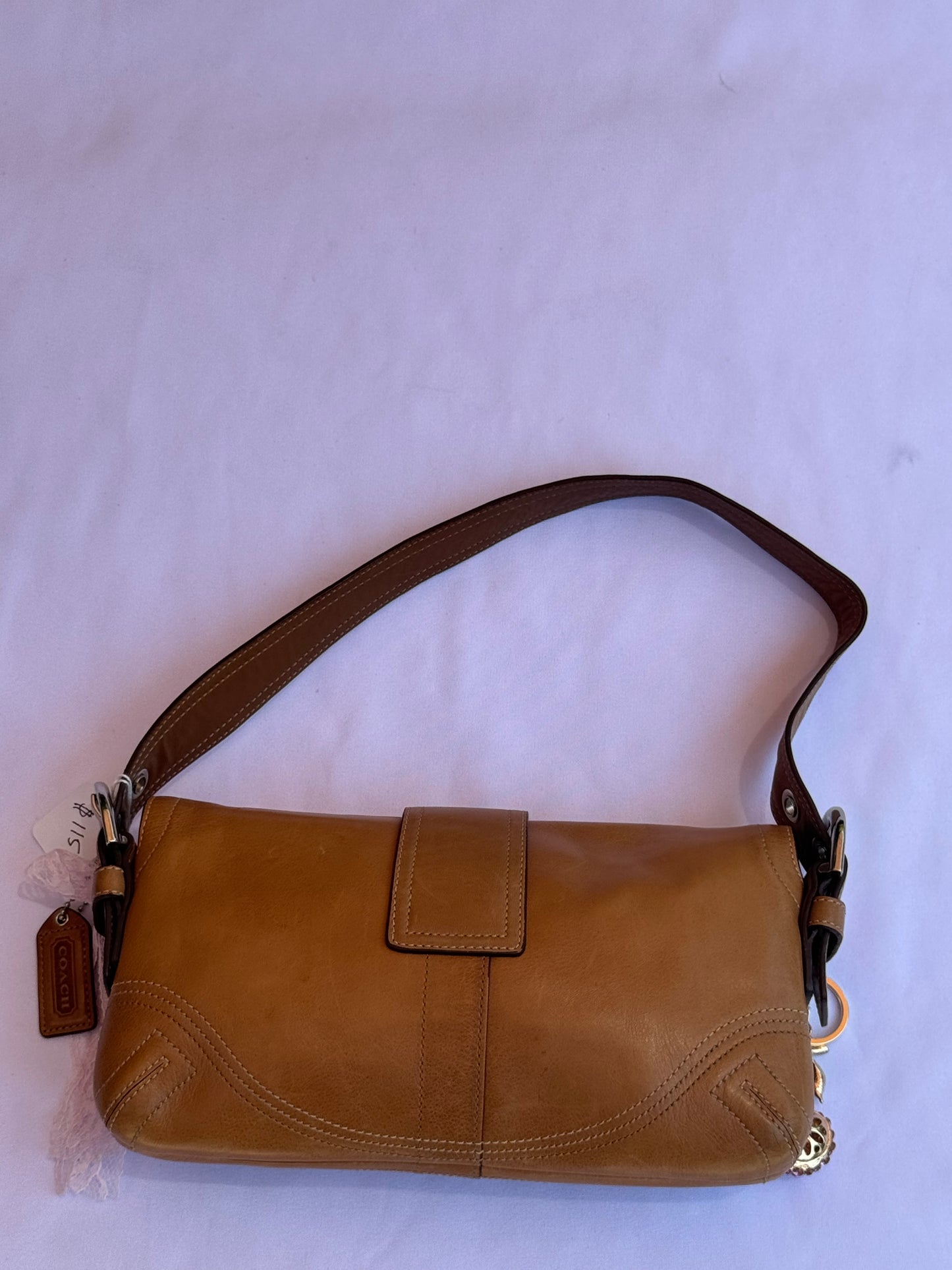 Vintage Coach Tan Soho Flap Small Shoulder Bag