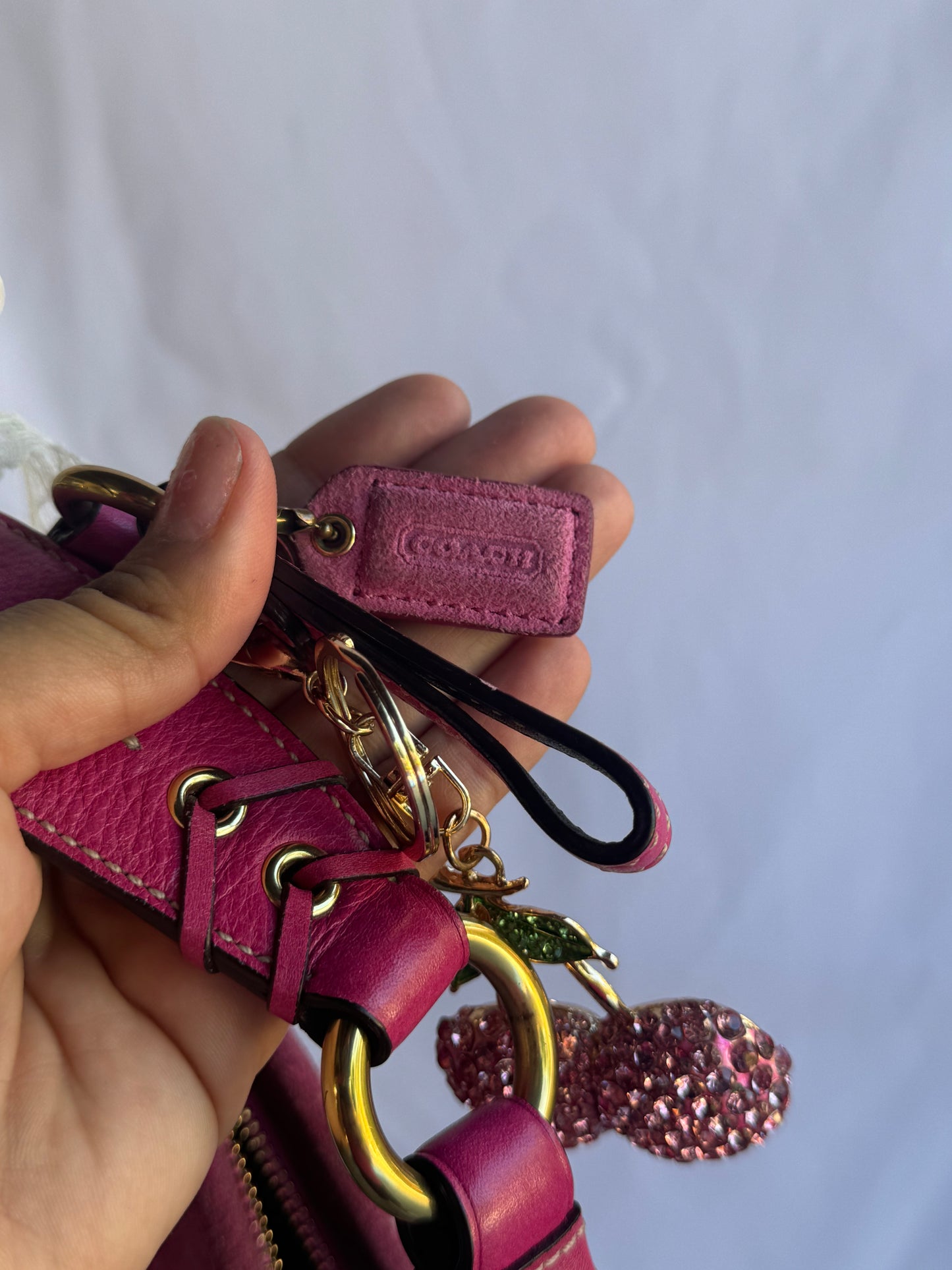 RARE Hot Pink Suede Vintage Coach Shoulder Bag