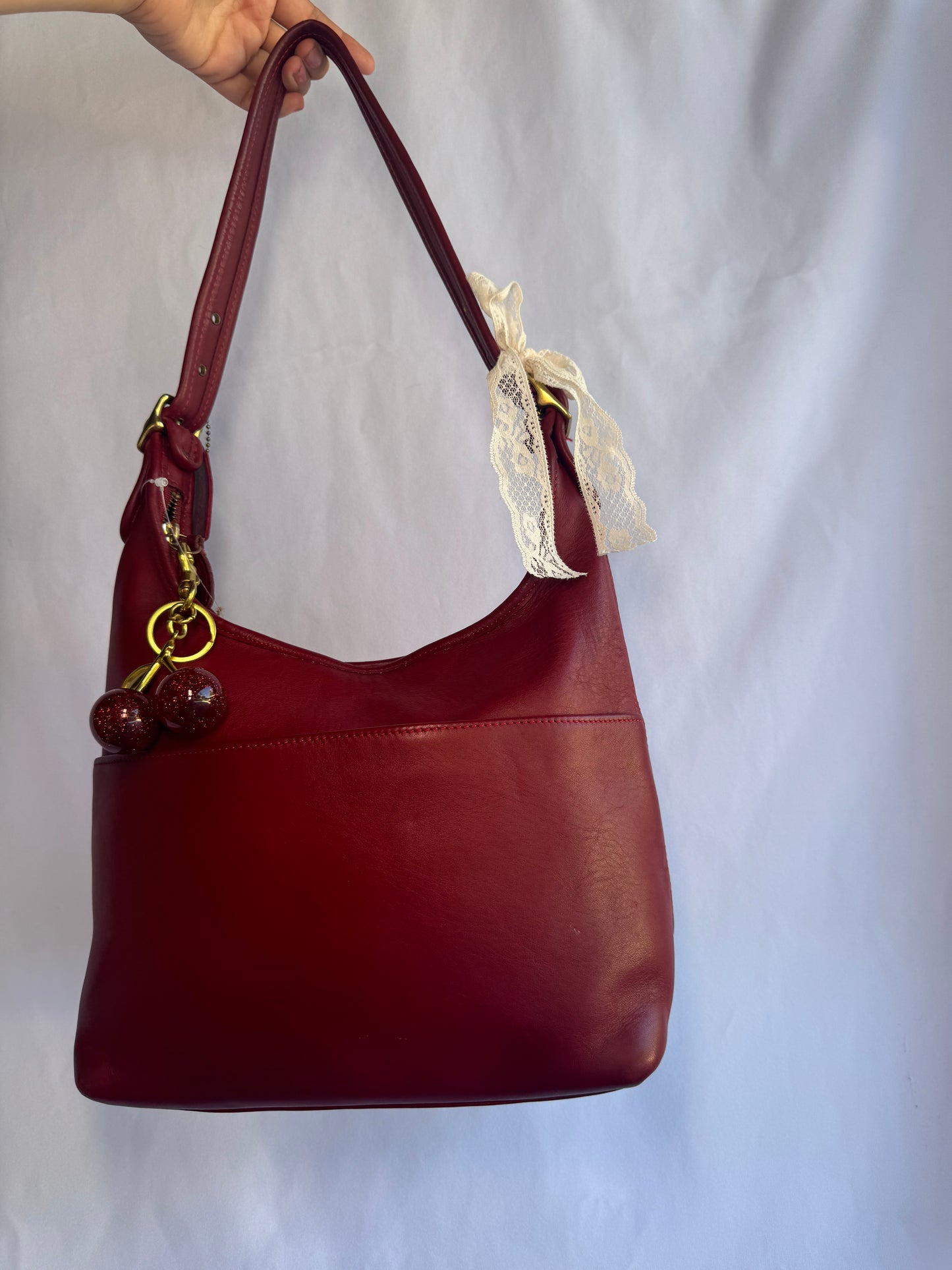 RARE Vintage Red Coach Legacy Hobo Bag