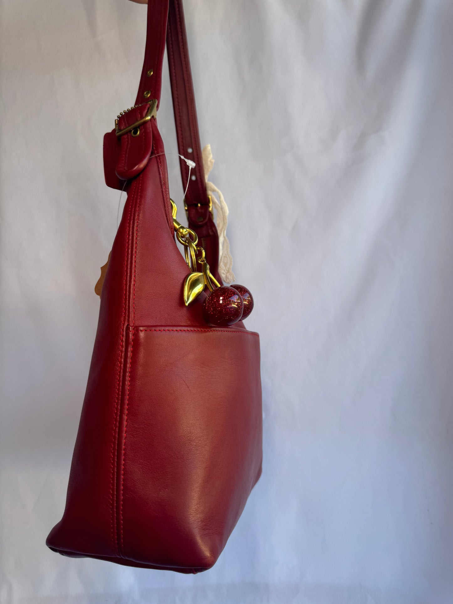 RARE Vintage Red Coach Legacy Hobo Bag