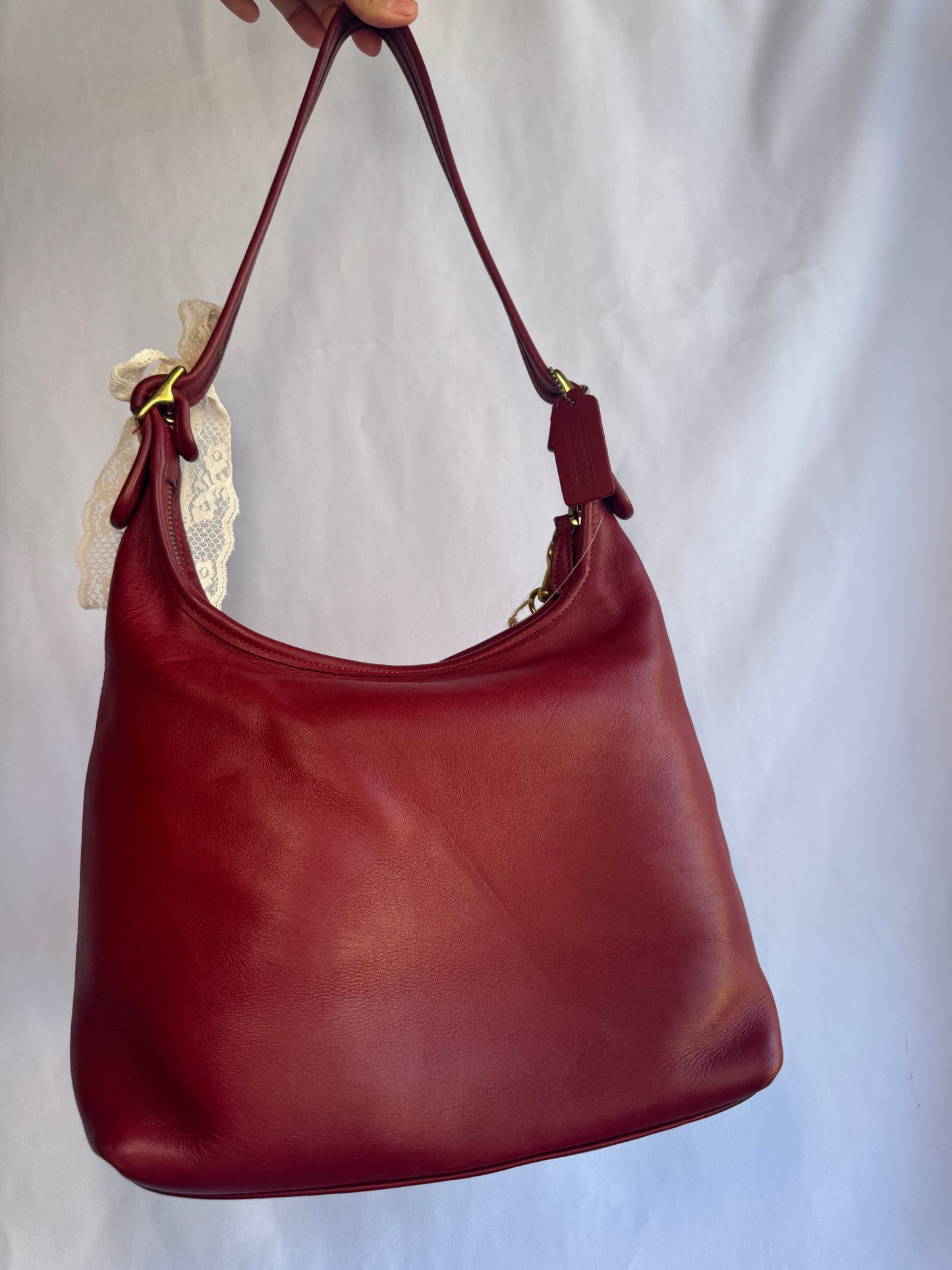 RARE Vintage Red Coach Legacy Hobo Bag