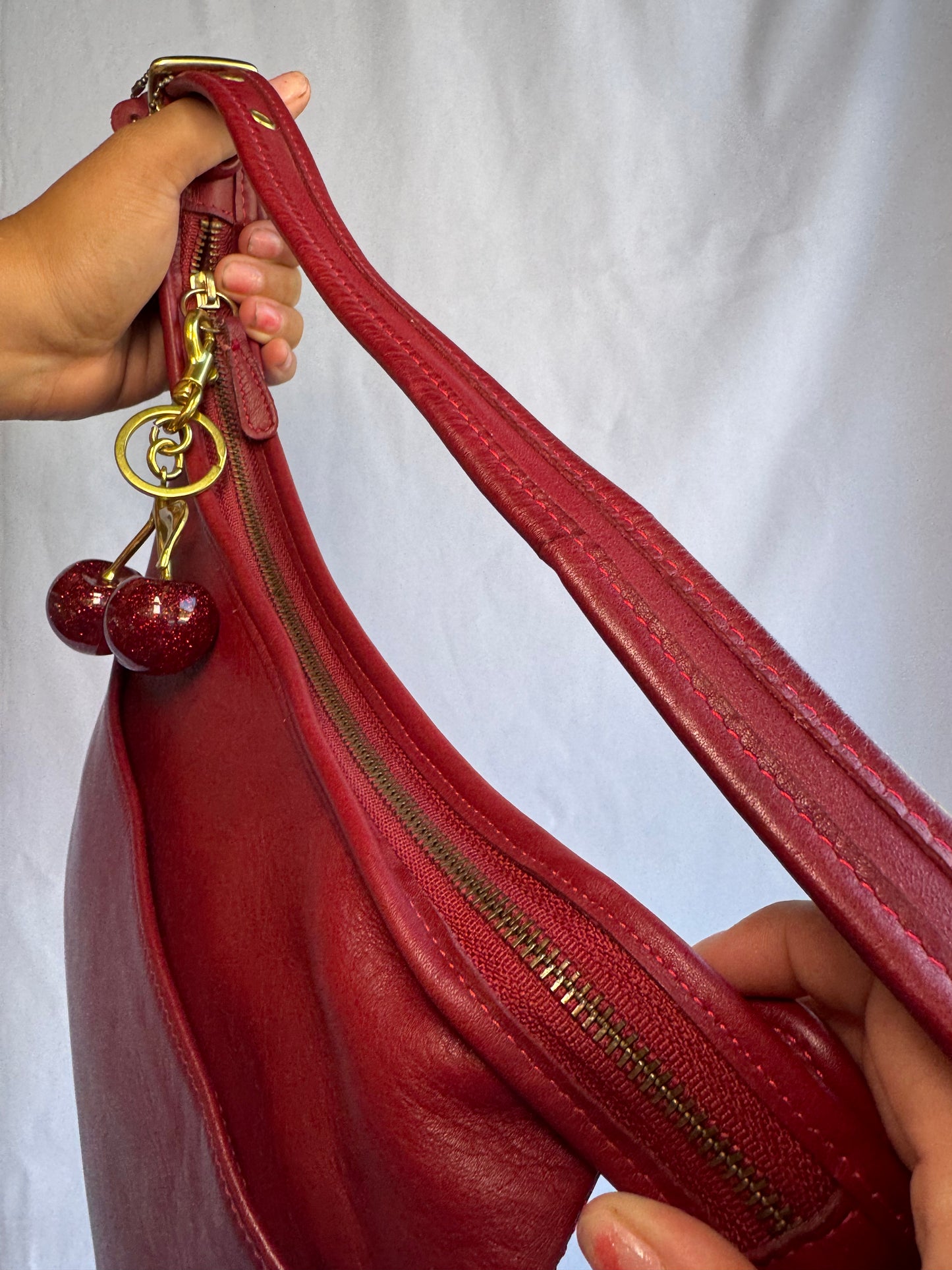 RARE Vintage Red Coach Legacy Hobo Bag