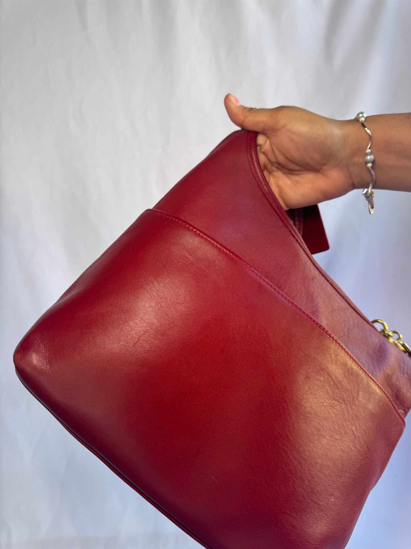 RARE Vintage Red Coach Legacy Hobo Bag