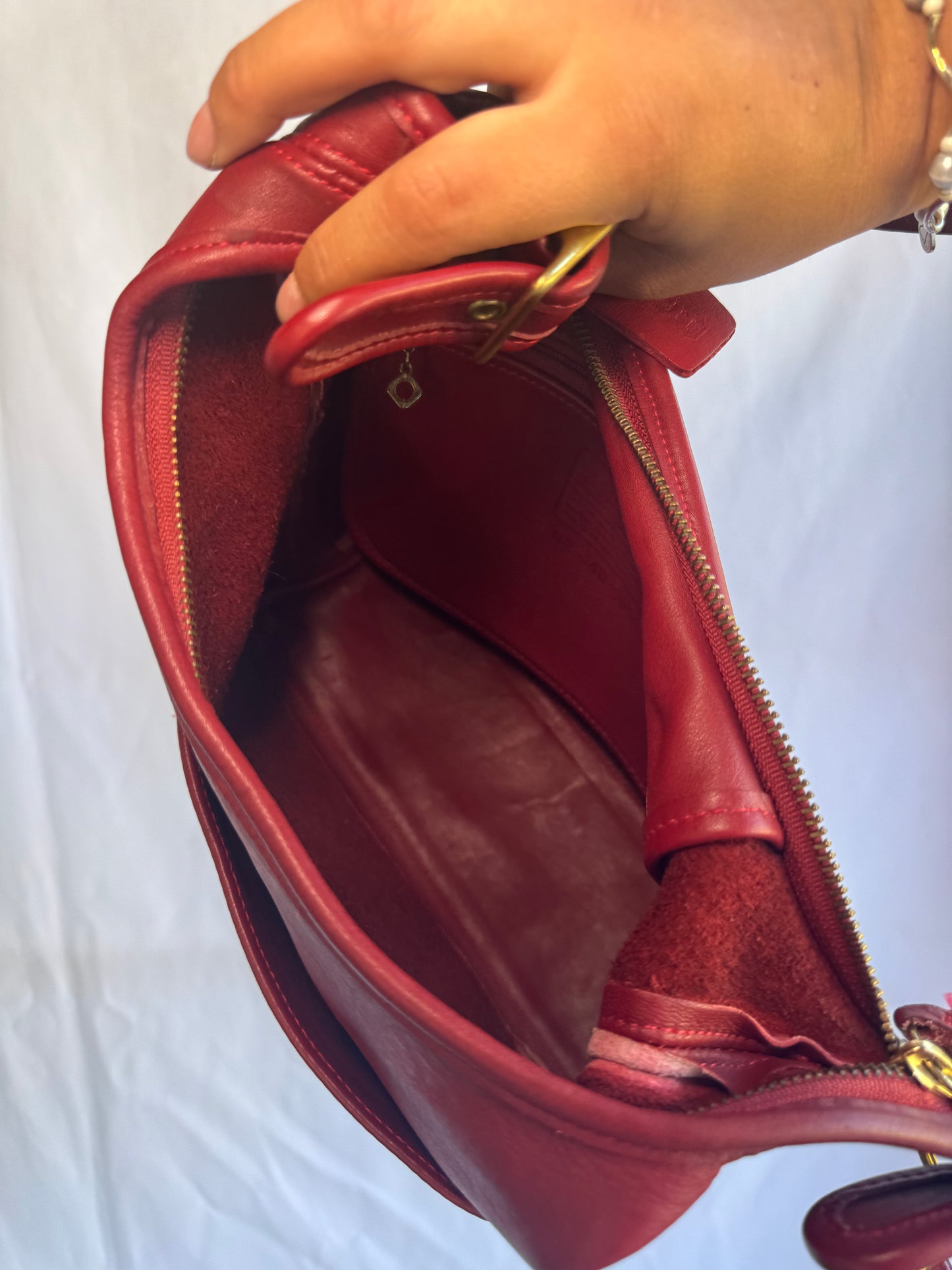 RARE Vintage Red Coach Legacy Hobo Bag