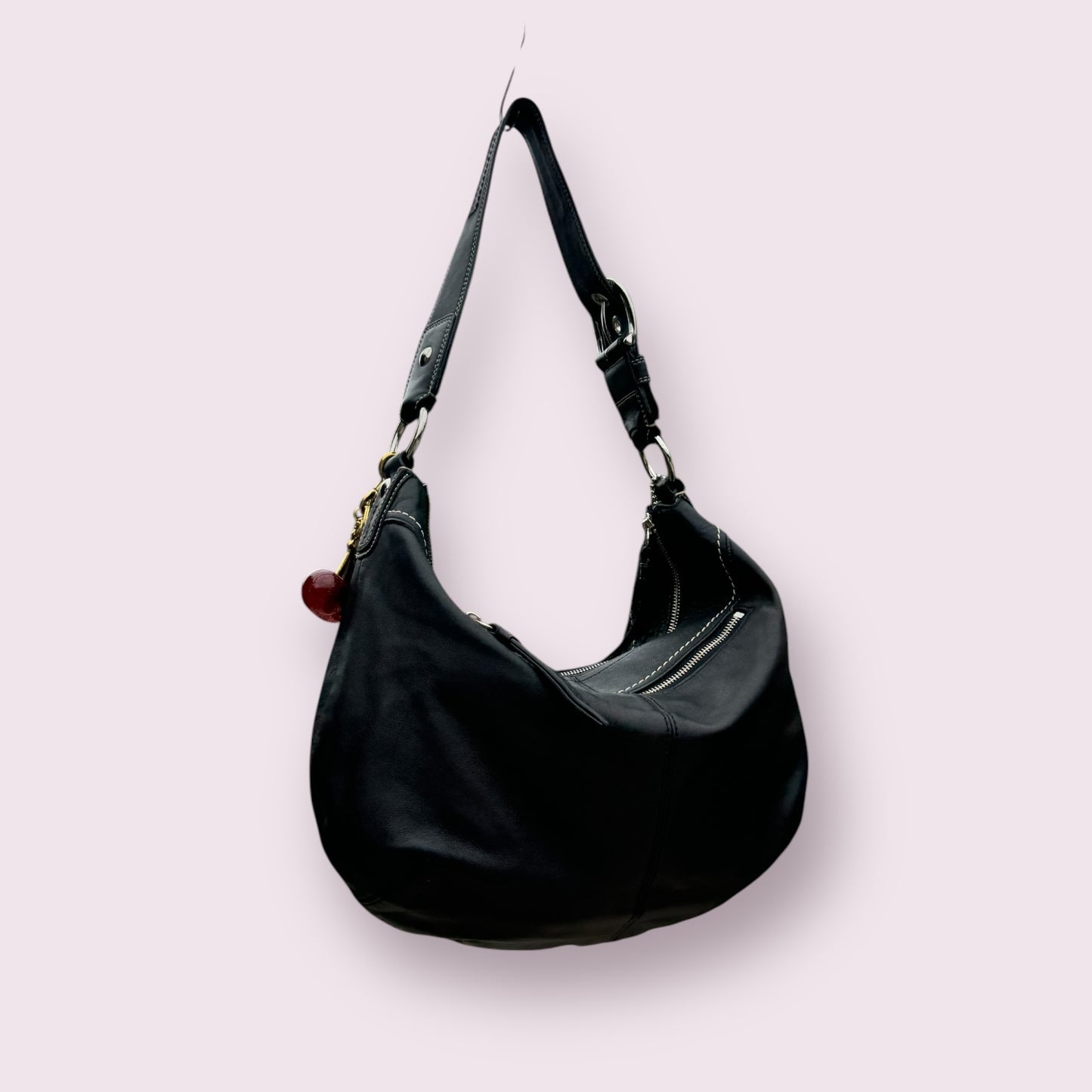 Vintage Y2K Coach Black Leather Large Shoulder Bag